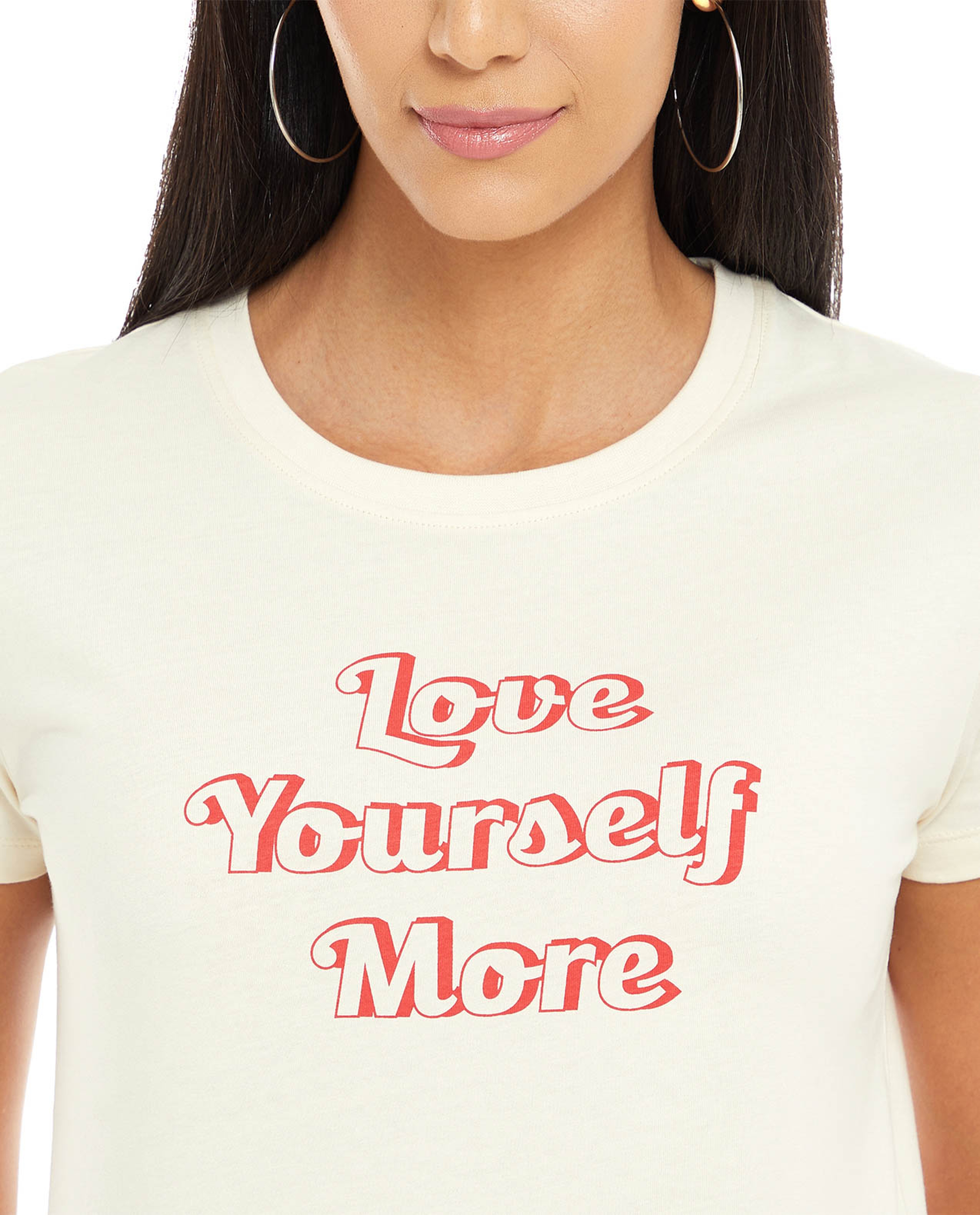 Typography Print T-Shirt with Crew Neck and Short Sleeves