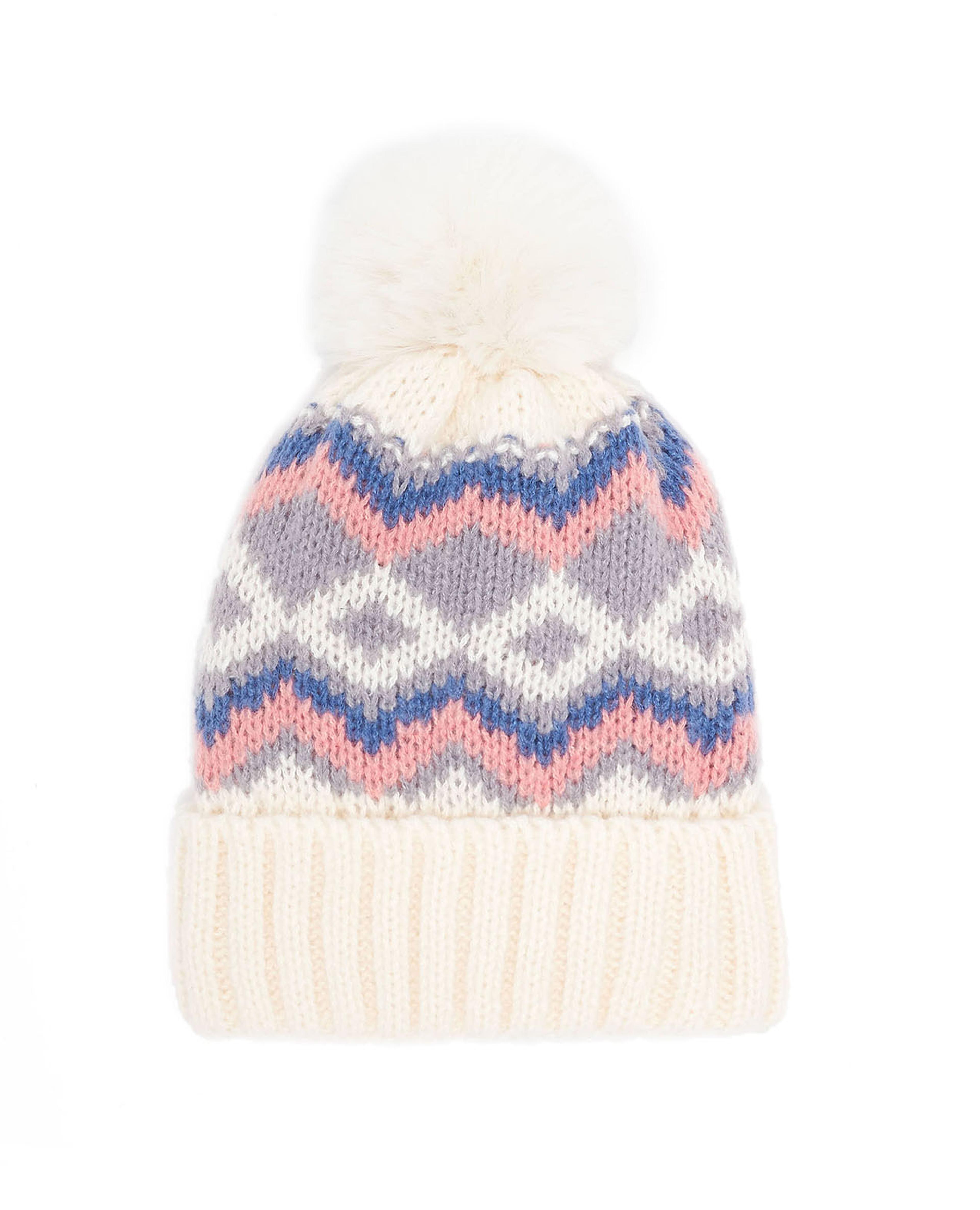 قبعة بيني منقوشة مع بوم بوم