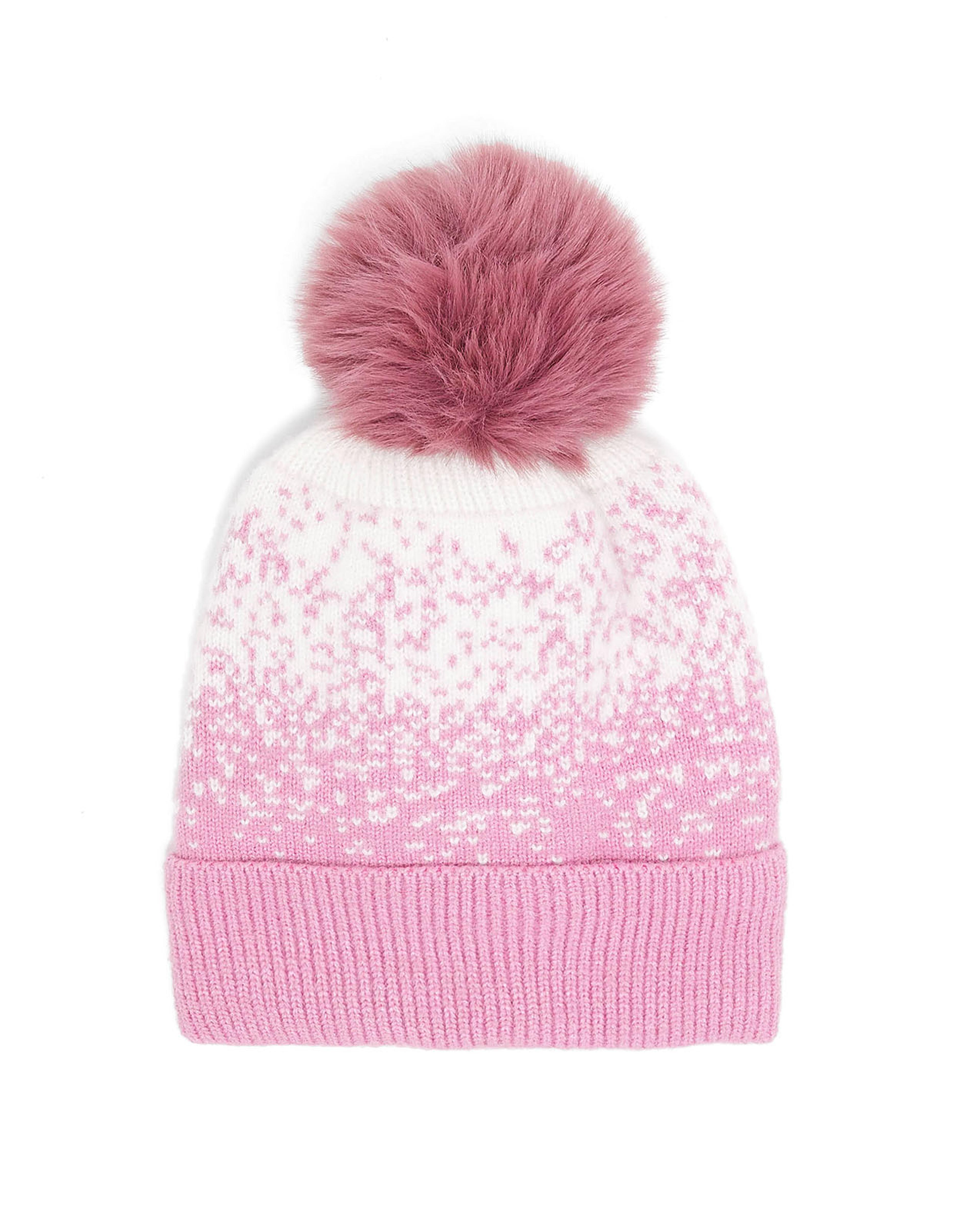 قبعة بيني منقوشة مع بوم بوم