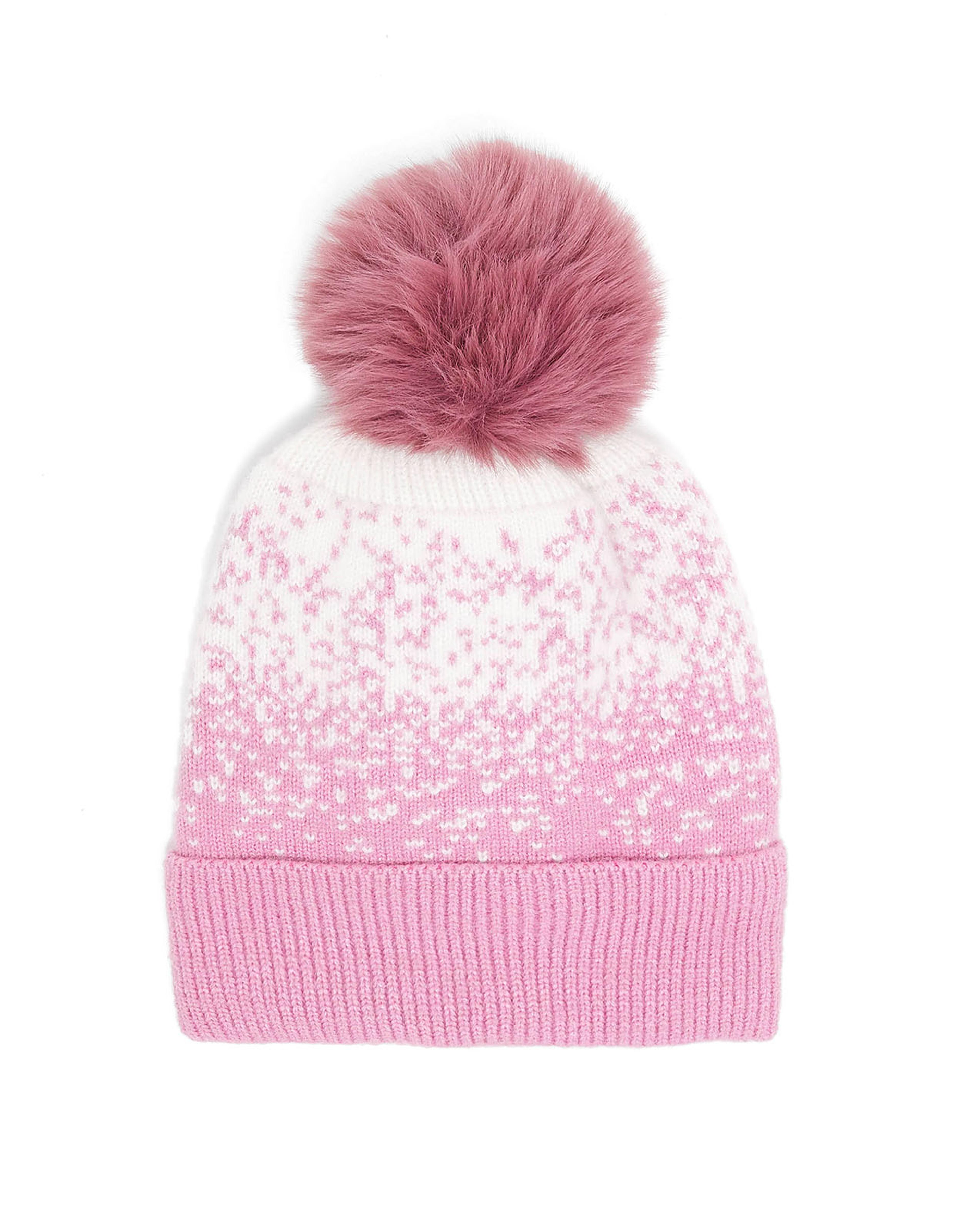 قبعة بيني منقوشة مع بوم بوم