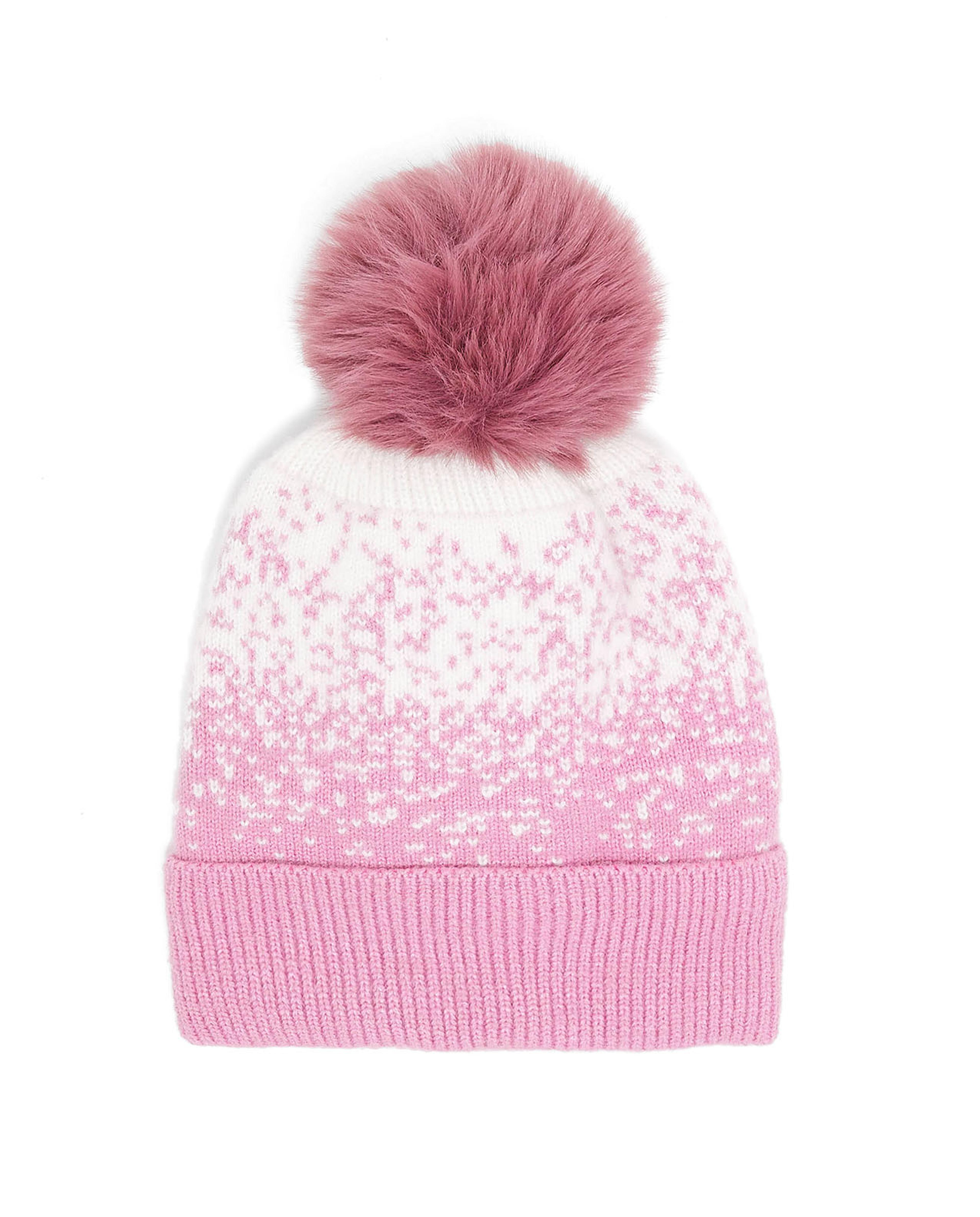 قبعة بيني منقوشة مع بوم بوم