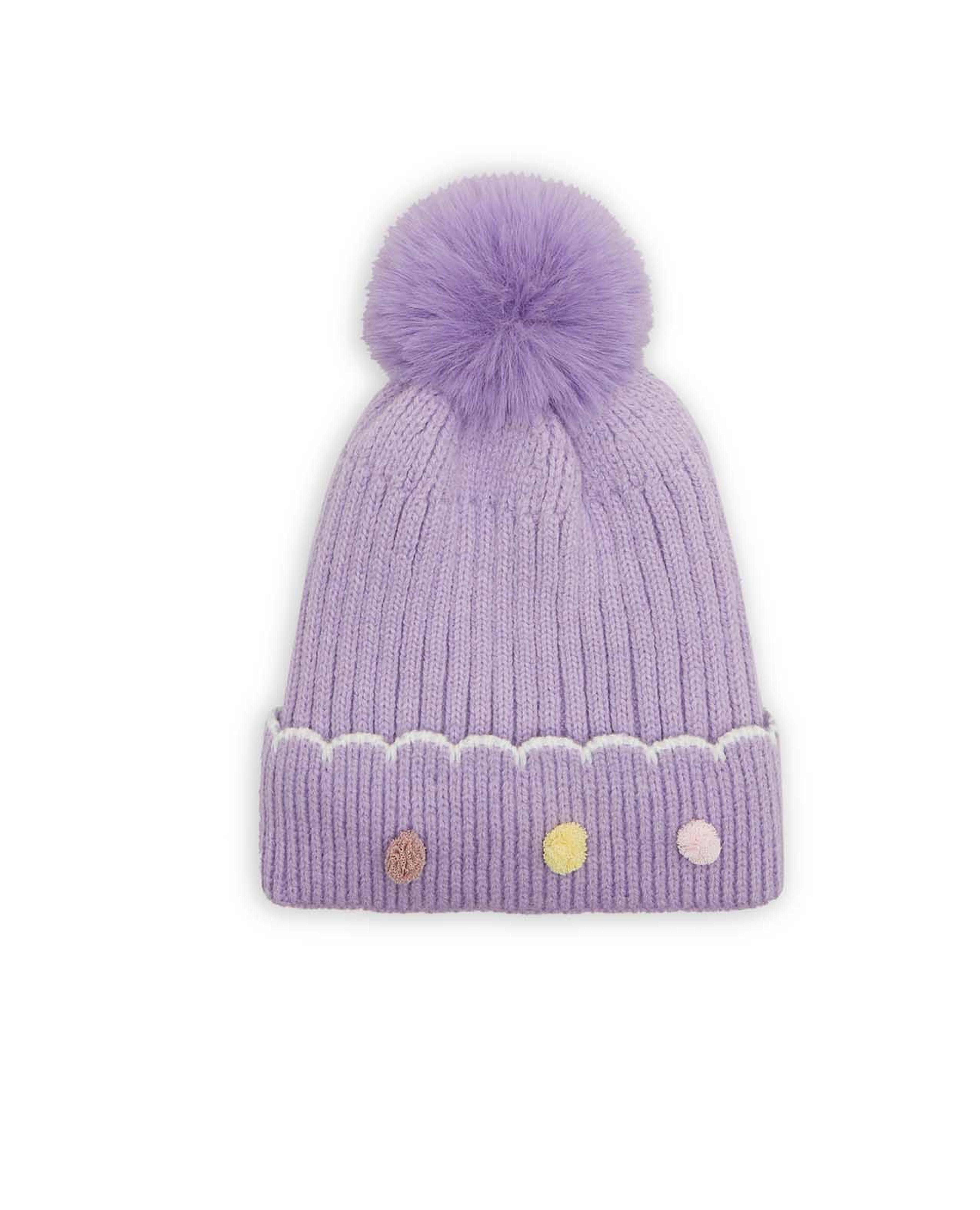Knitted Beanie Cap with Pom-Pom
