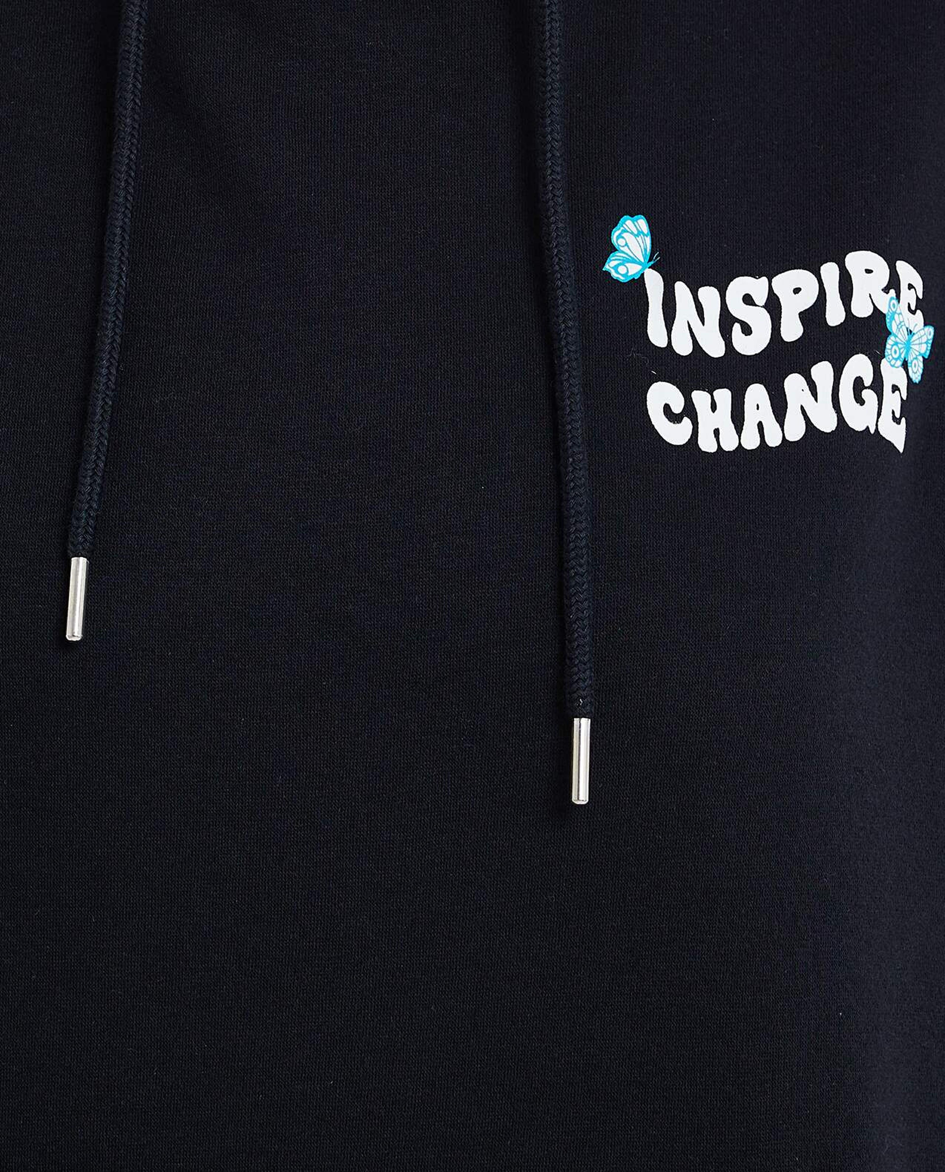 Print Detail Hoodie with Long Sleeves