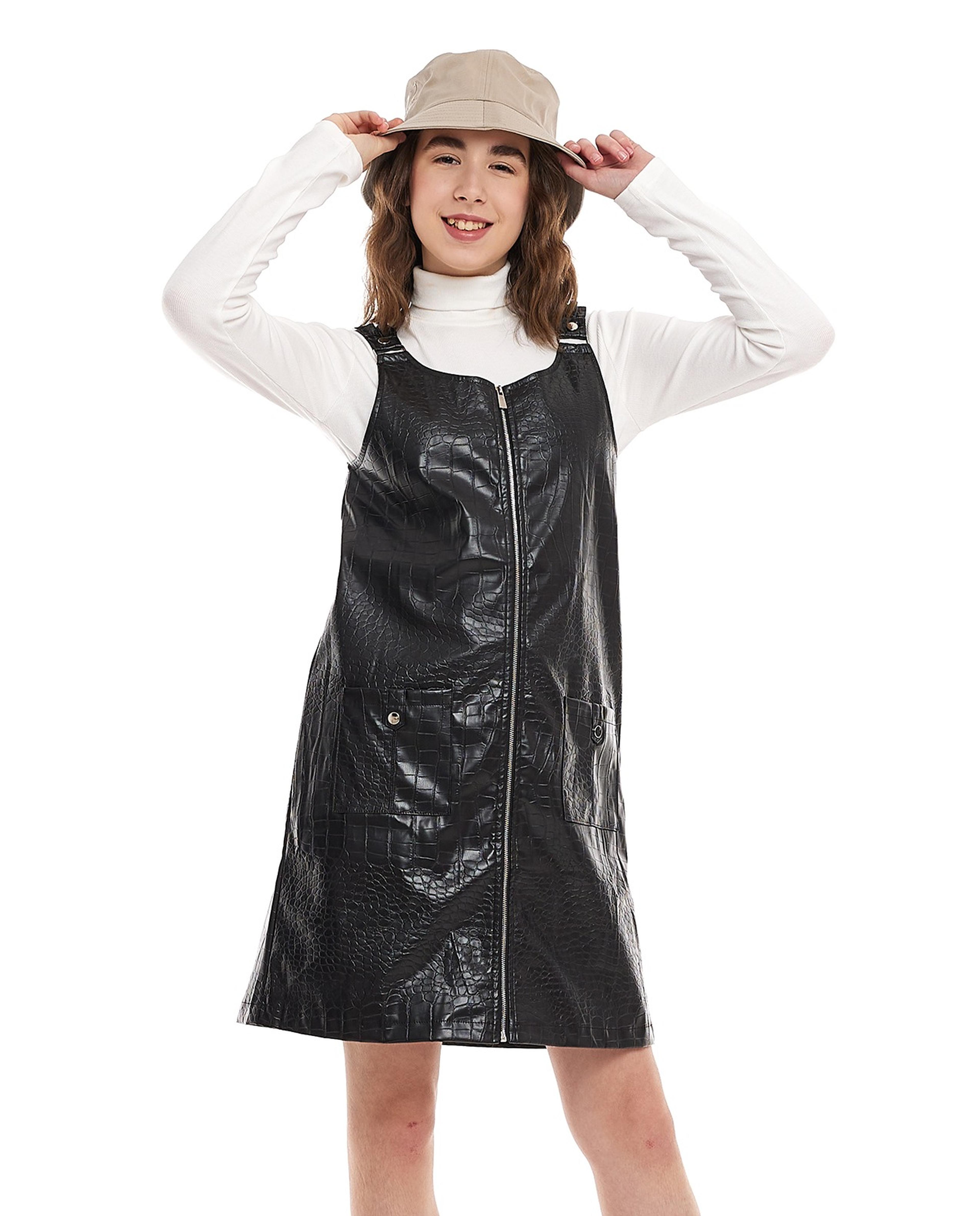 Solid Top and Salopet Dress Set