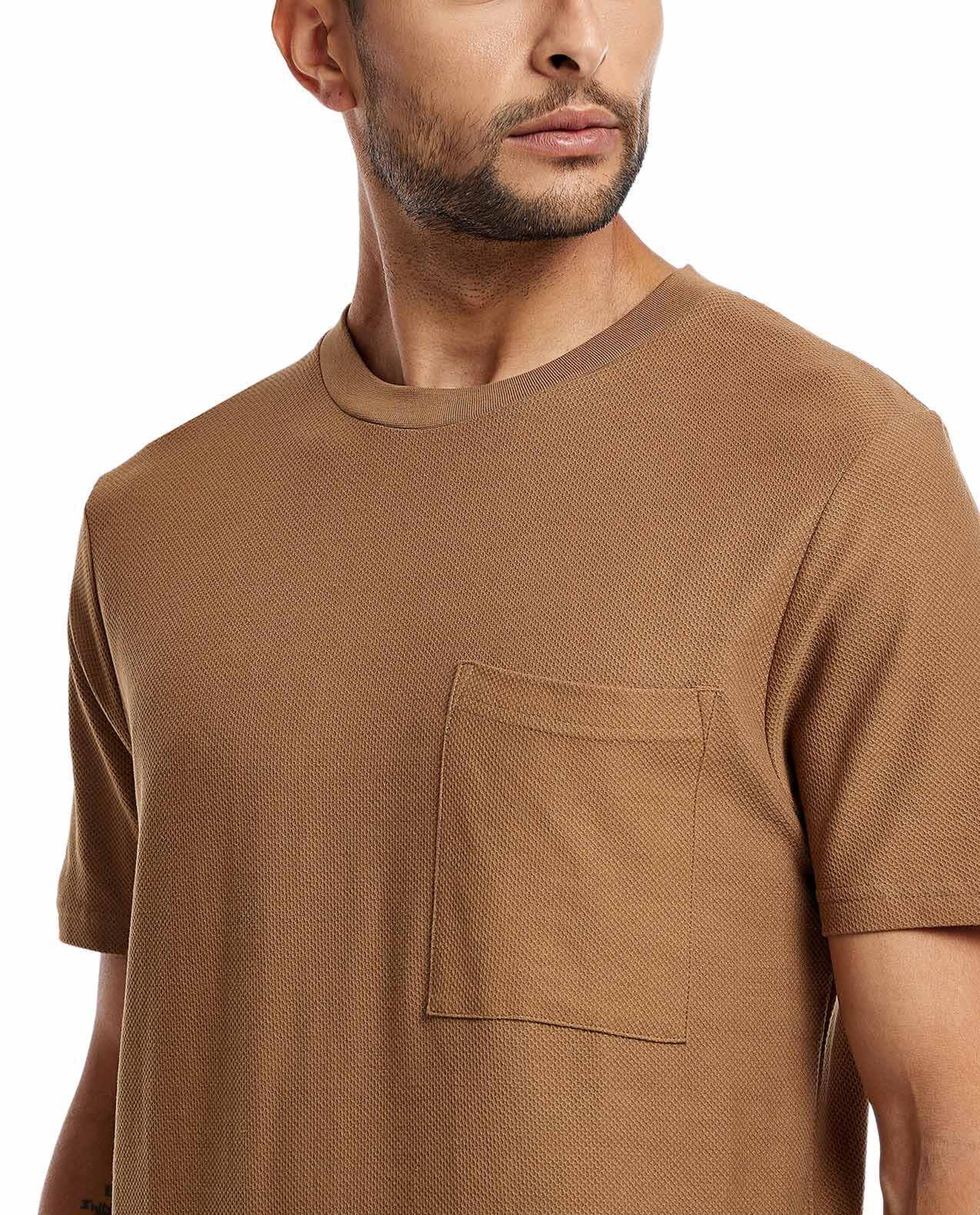Solid T-Shirt with Crew Neck and Short Sleeves