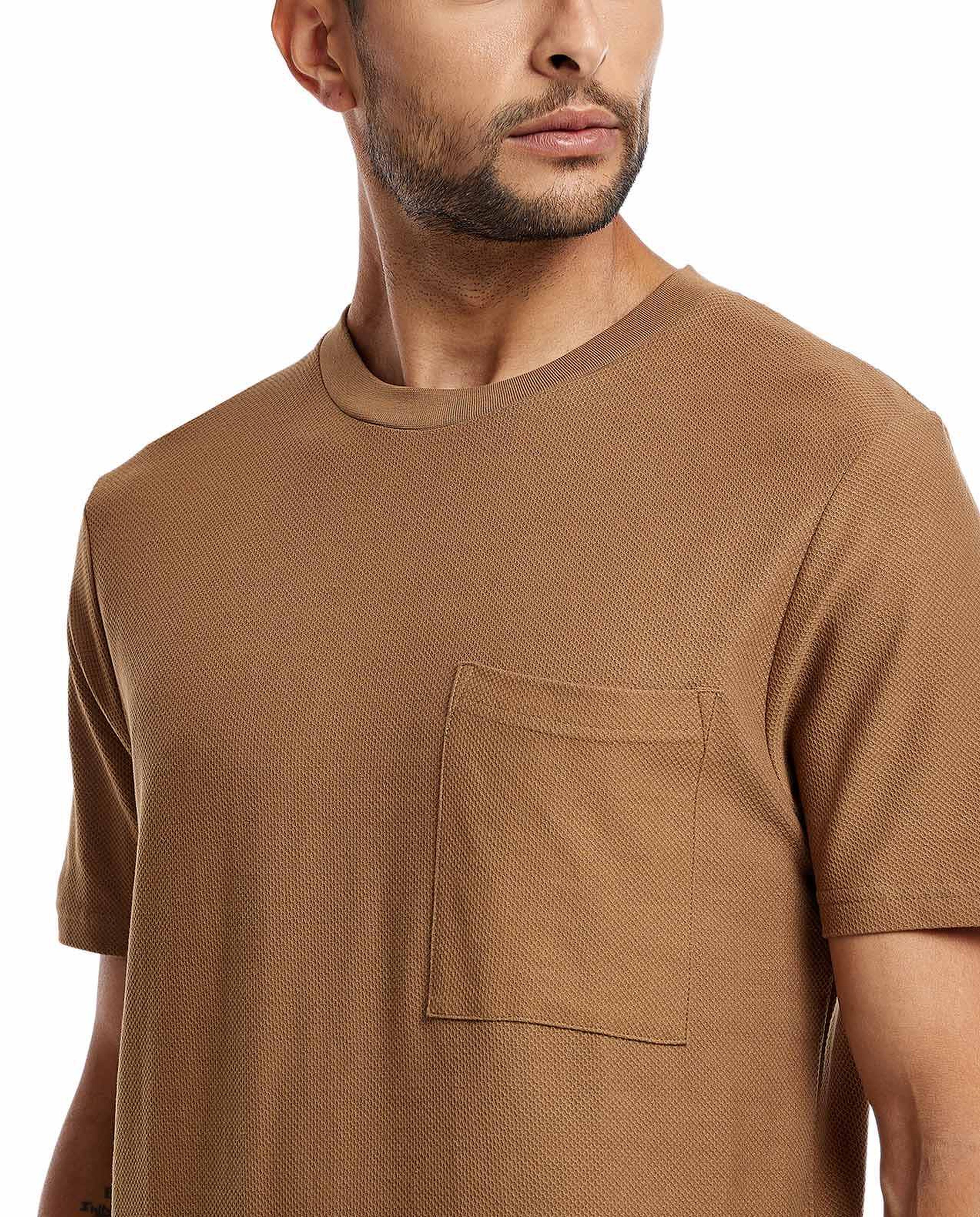 Solid T-Shirt with Crew Neck and Short Sleeves