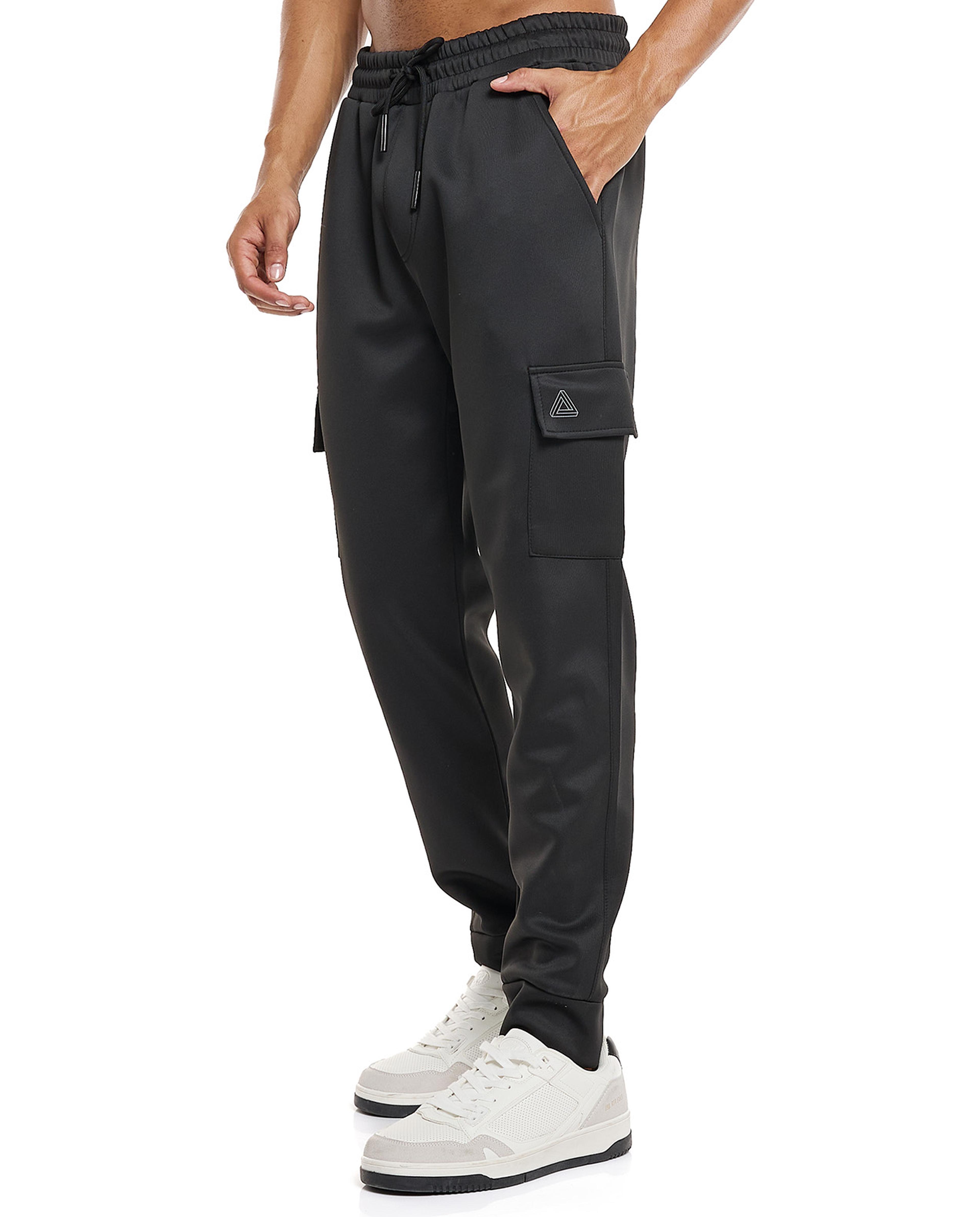 بنطال جوجر كارجو سادة برباط