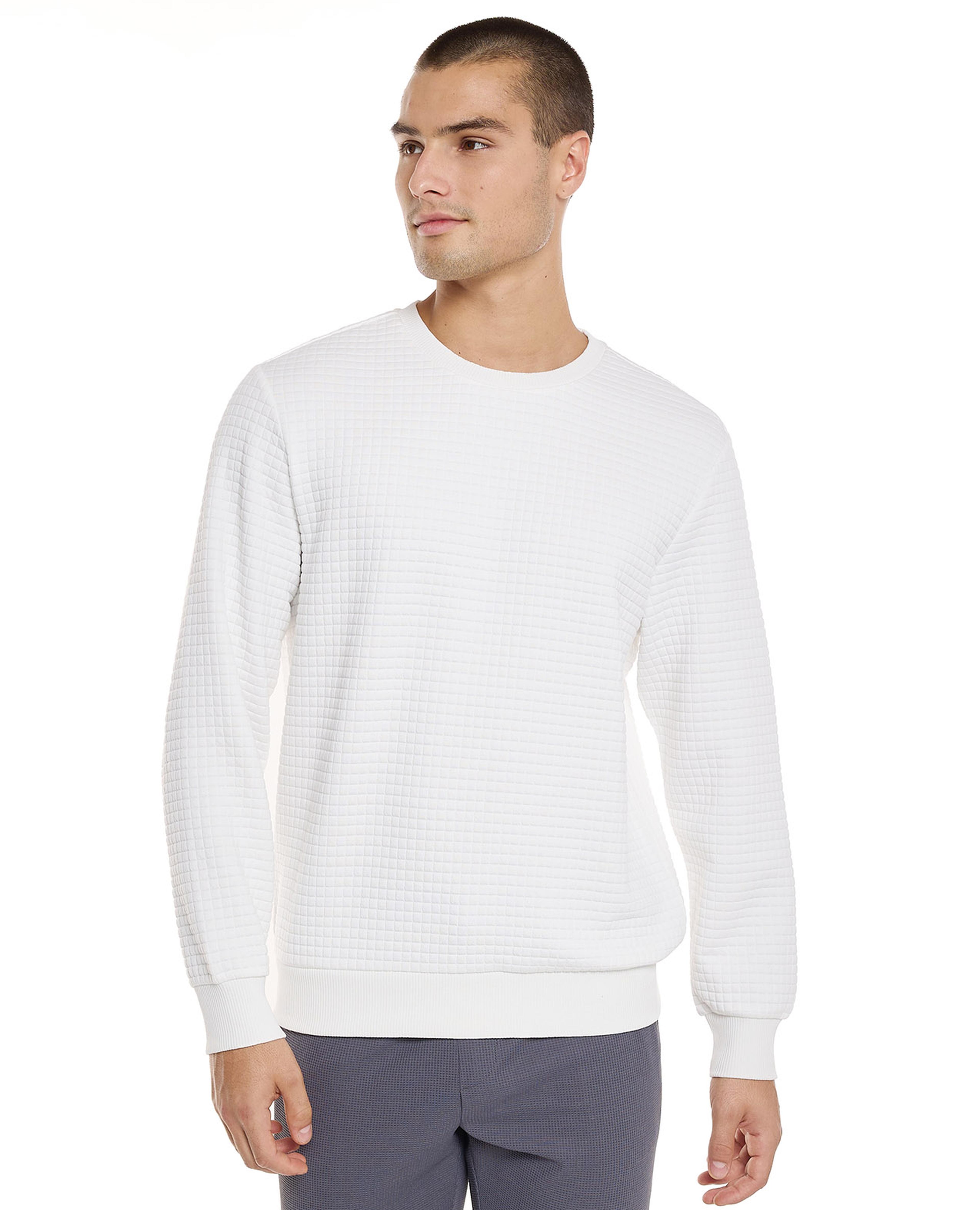 Solid Sweatshirt with Crew Neck and Long Sleeves