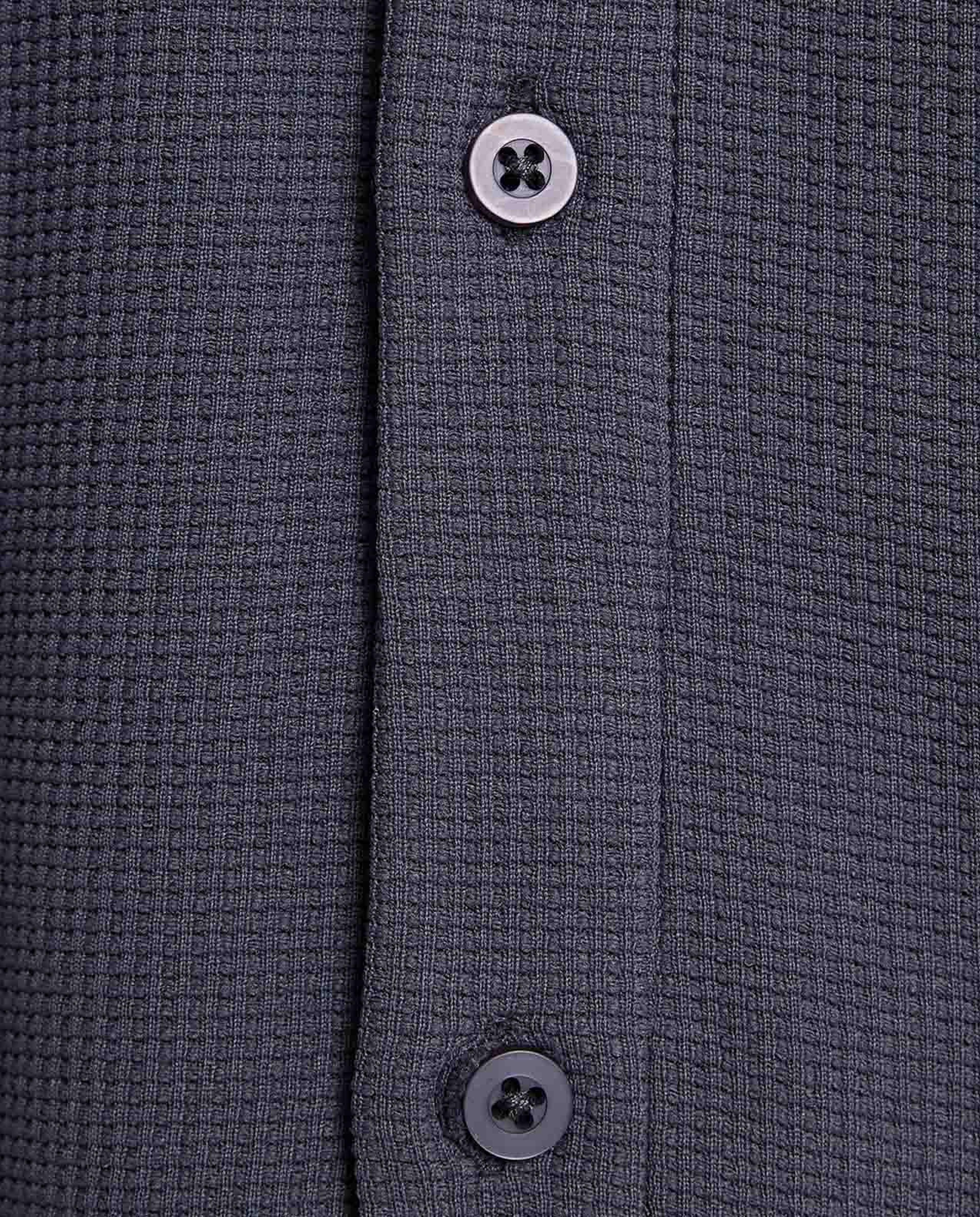 Solid Shirt with Classic Collar and Long Sleeves