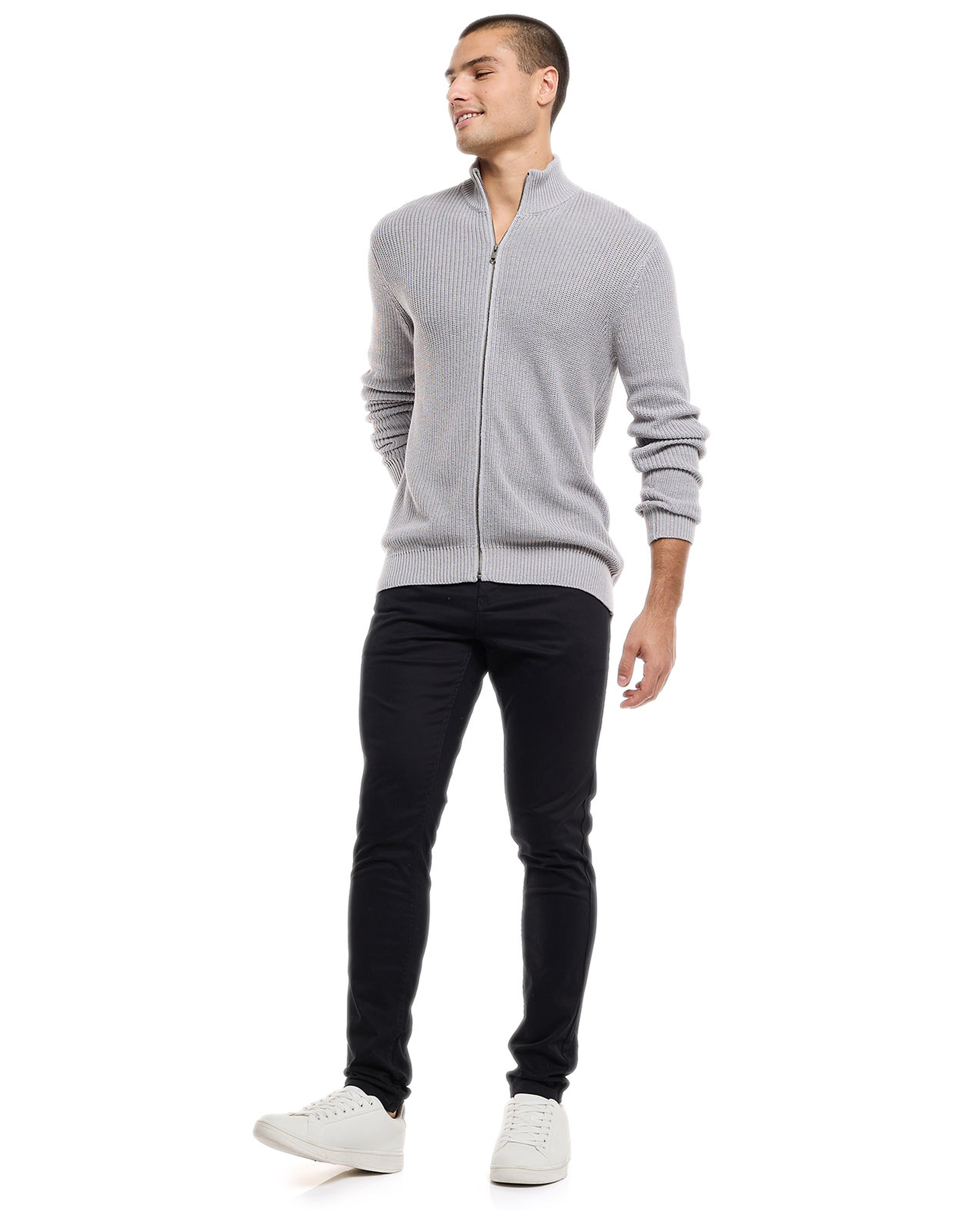 Solid Skinny Fit Chinos with Button Closure