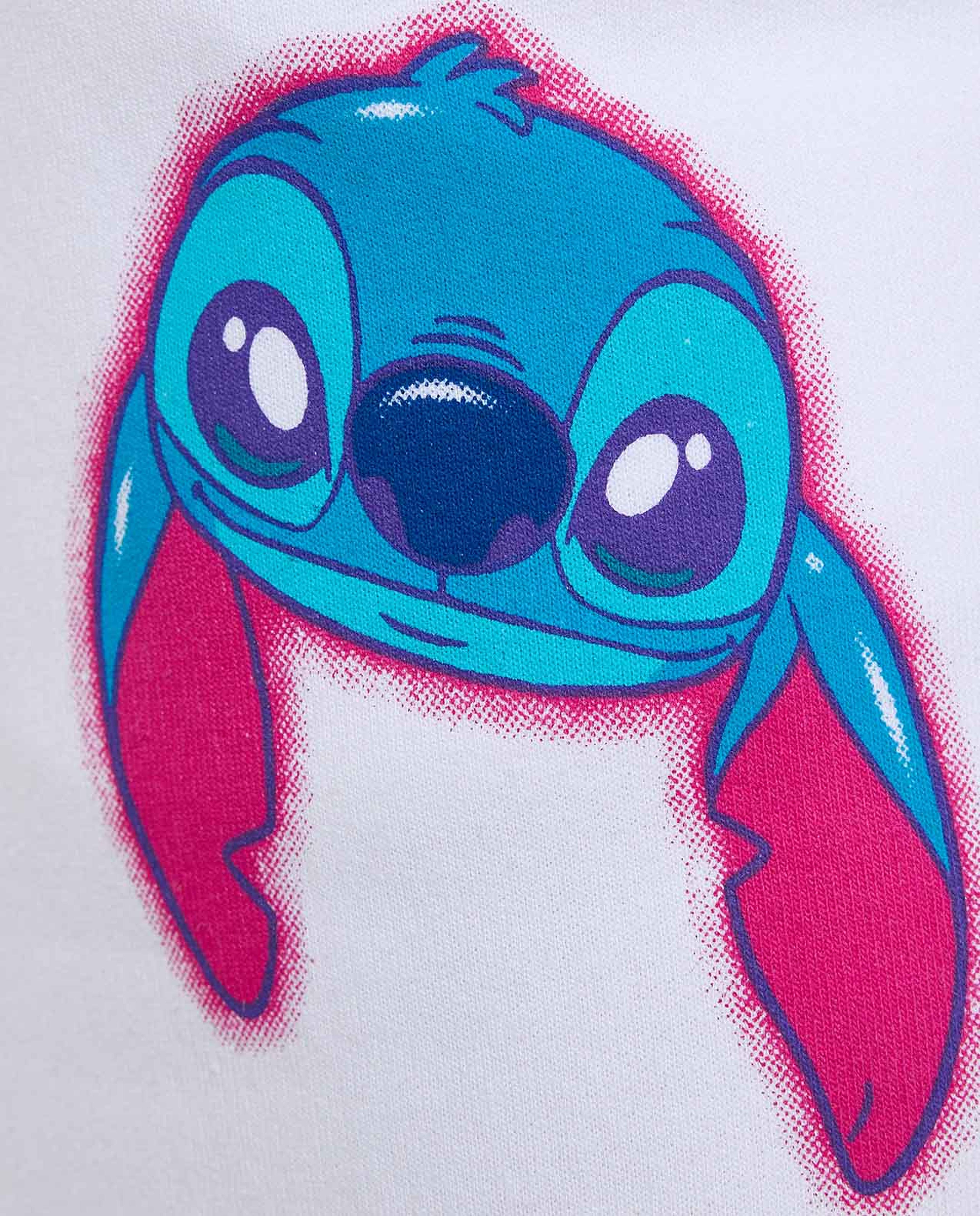 Stitch Print Sweatpants with Elastic Waist