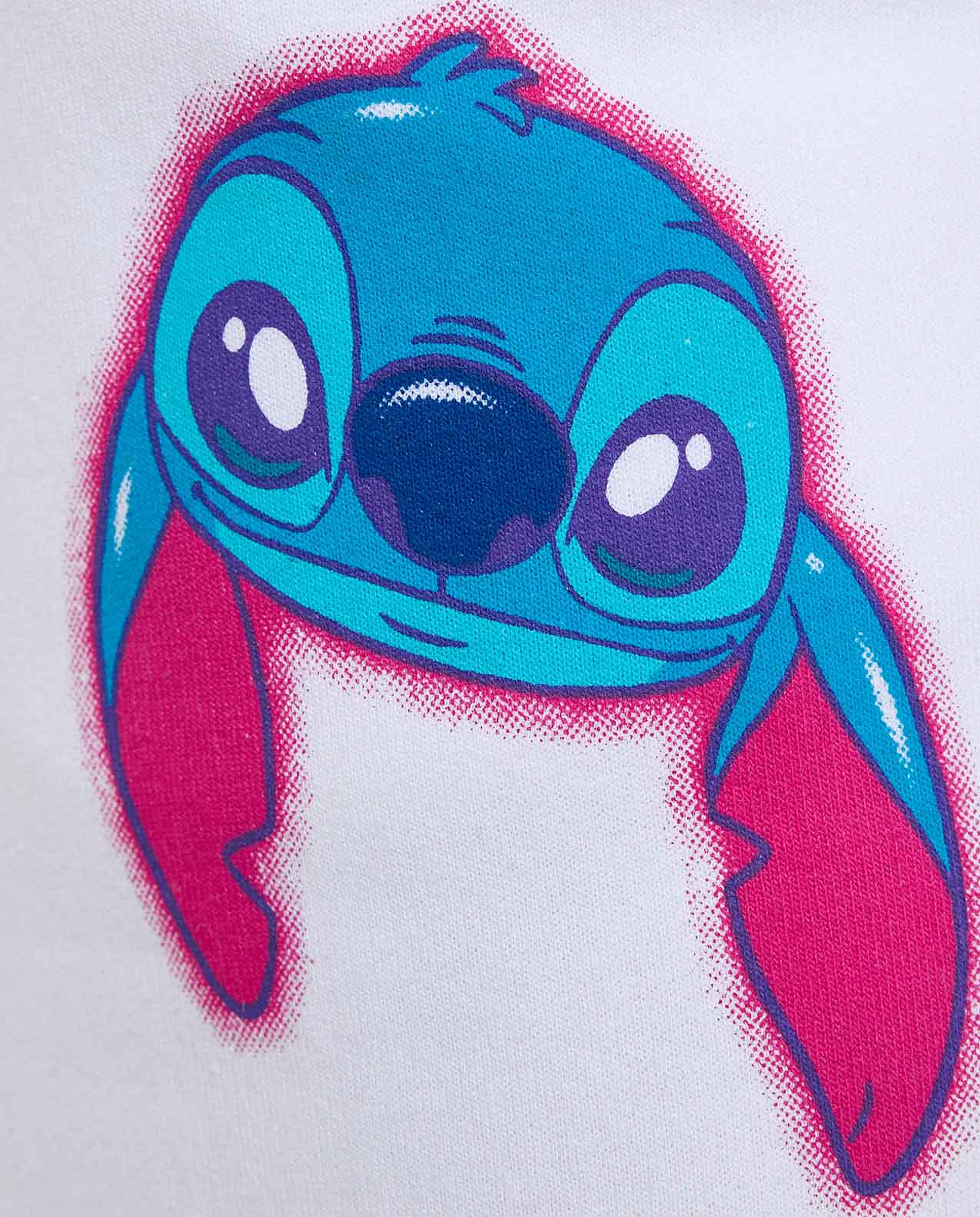 Stitch Print Sweatpants with Elastic Waist