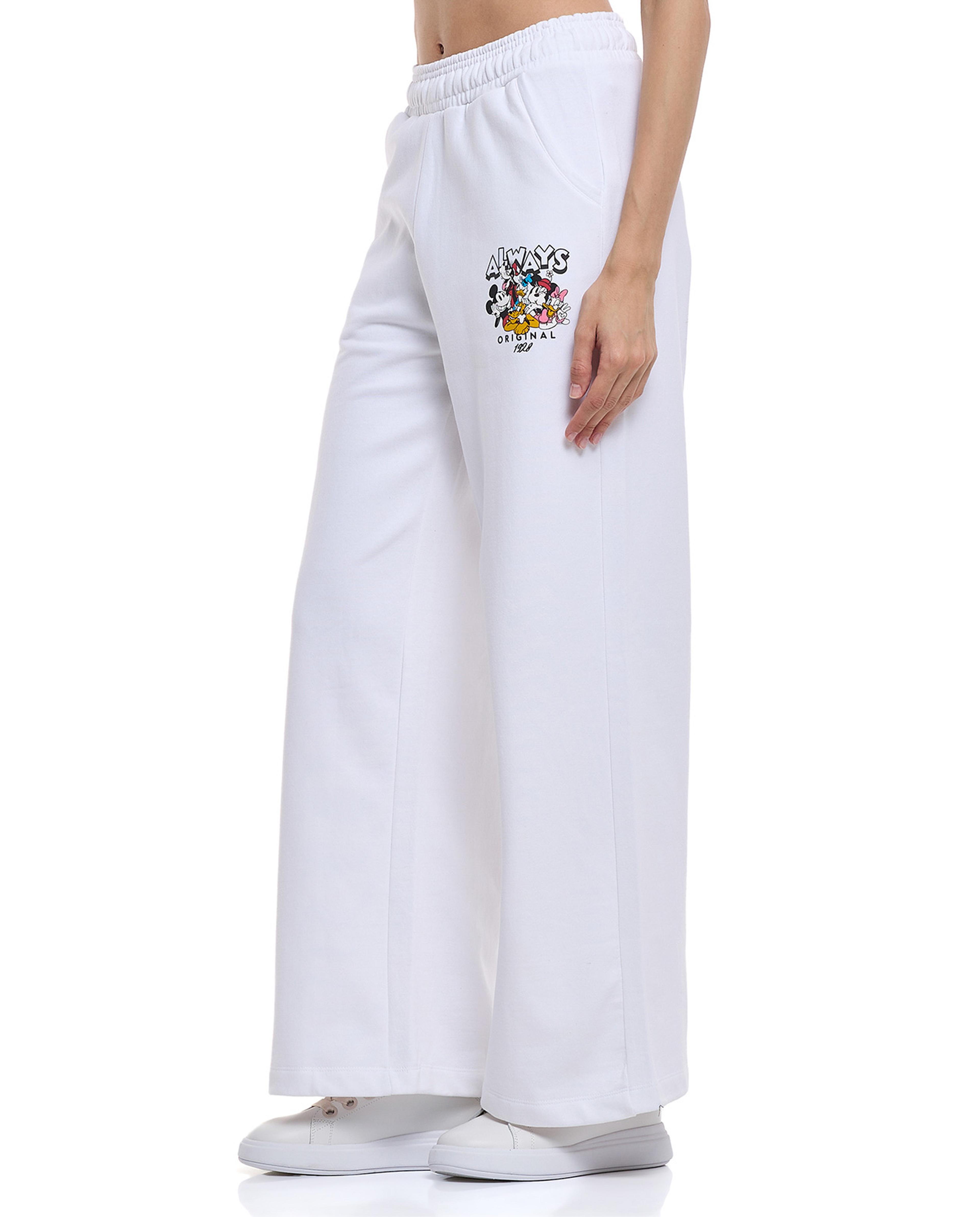 Mickey Mouse Print Sweatpants with Elastic Waist
