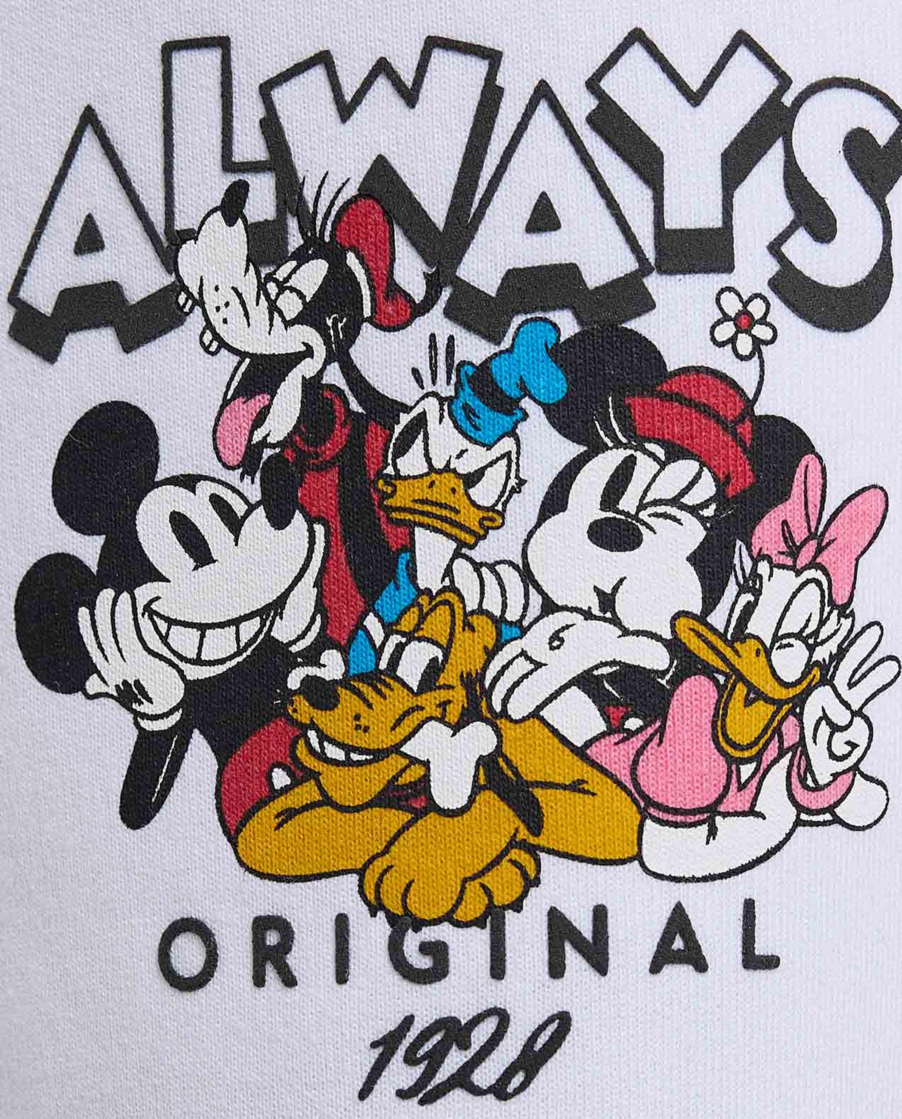 Mickey Mouse Print Sweatpants with Elastic Waist