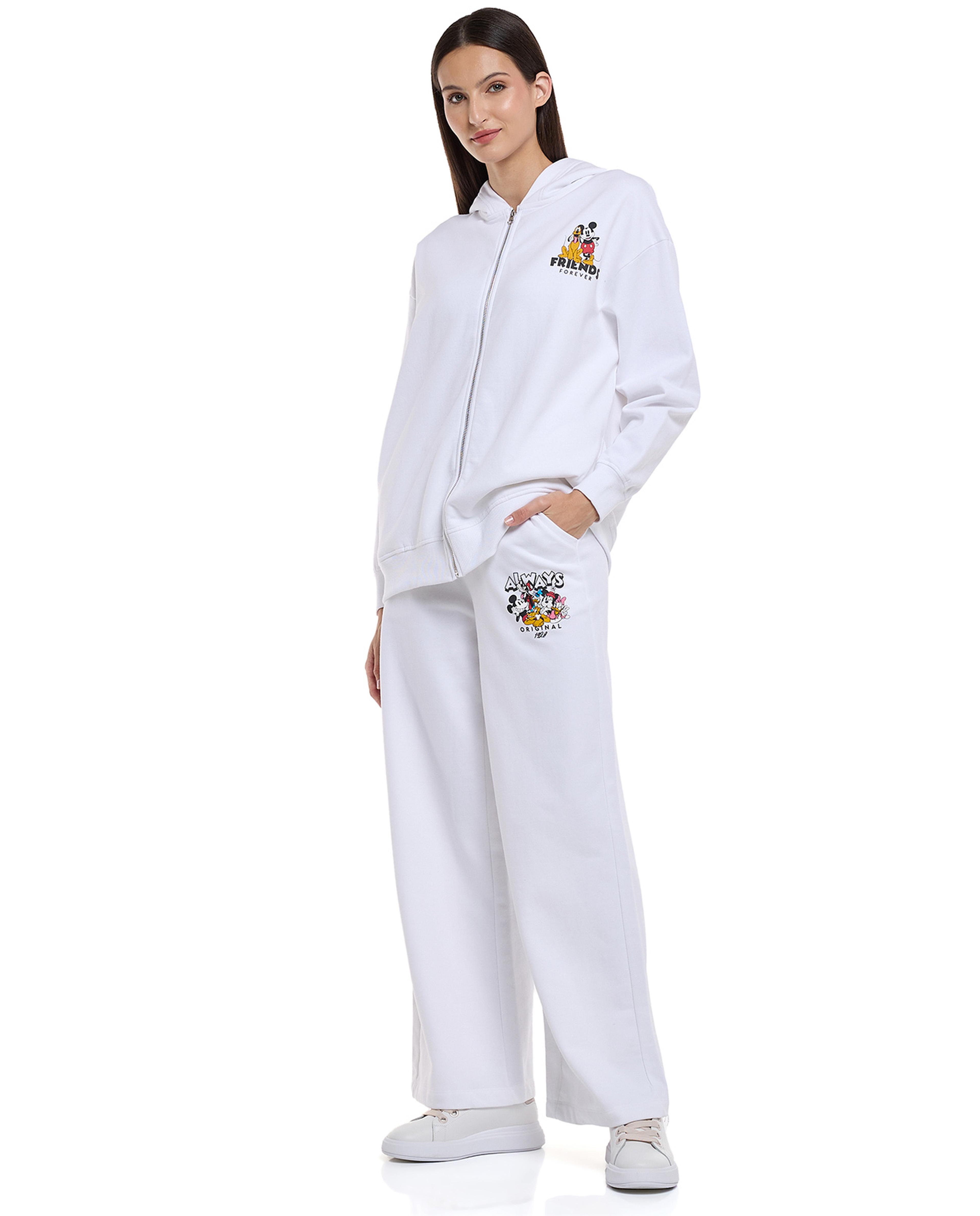 Mickey Mouse Print Sweatpants with Elastic Waist