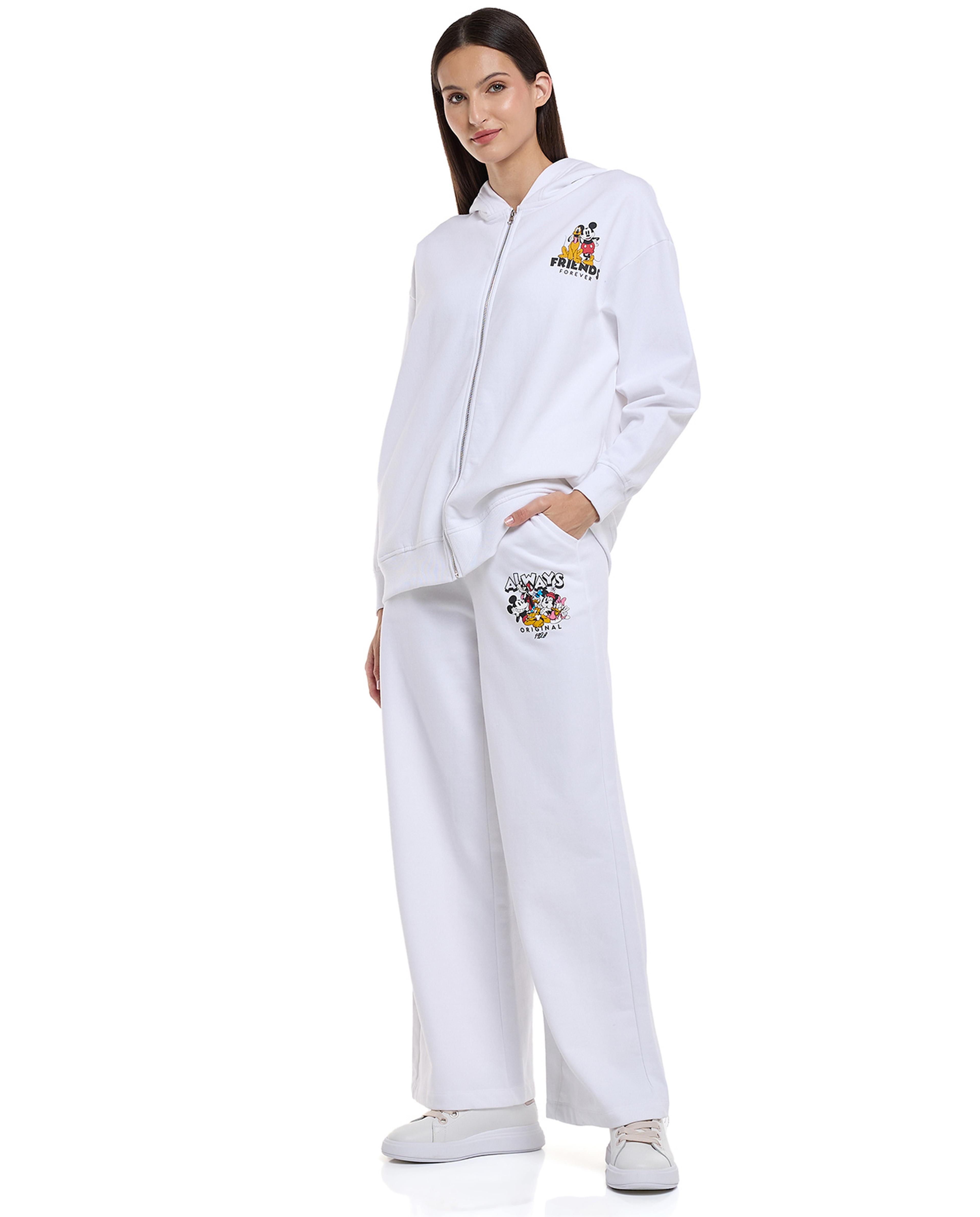 Mickey Mouse Print Sweatpants with Elastic Waist