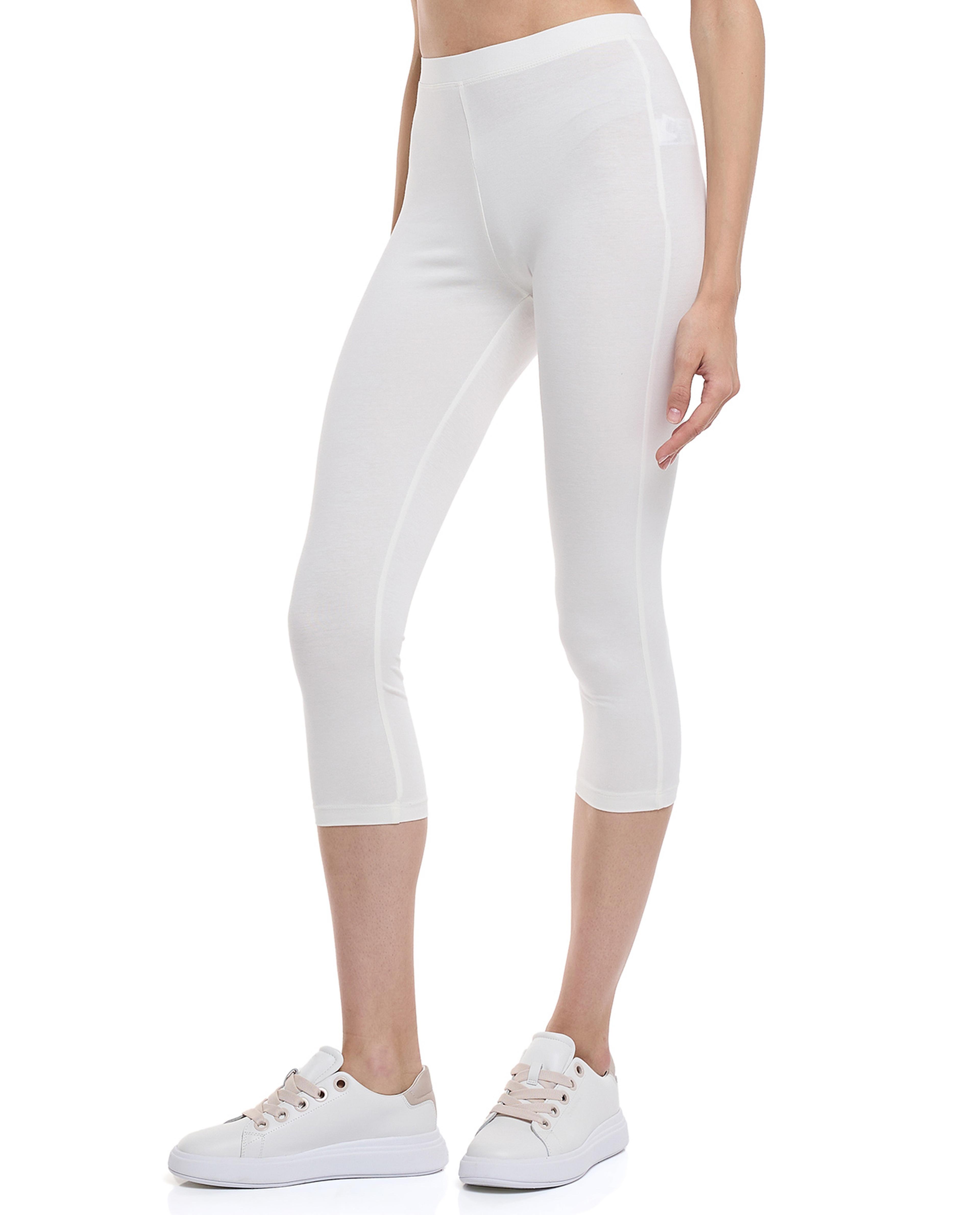 ليقنز سادة بطول 3/4 وخصر مطاطي