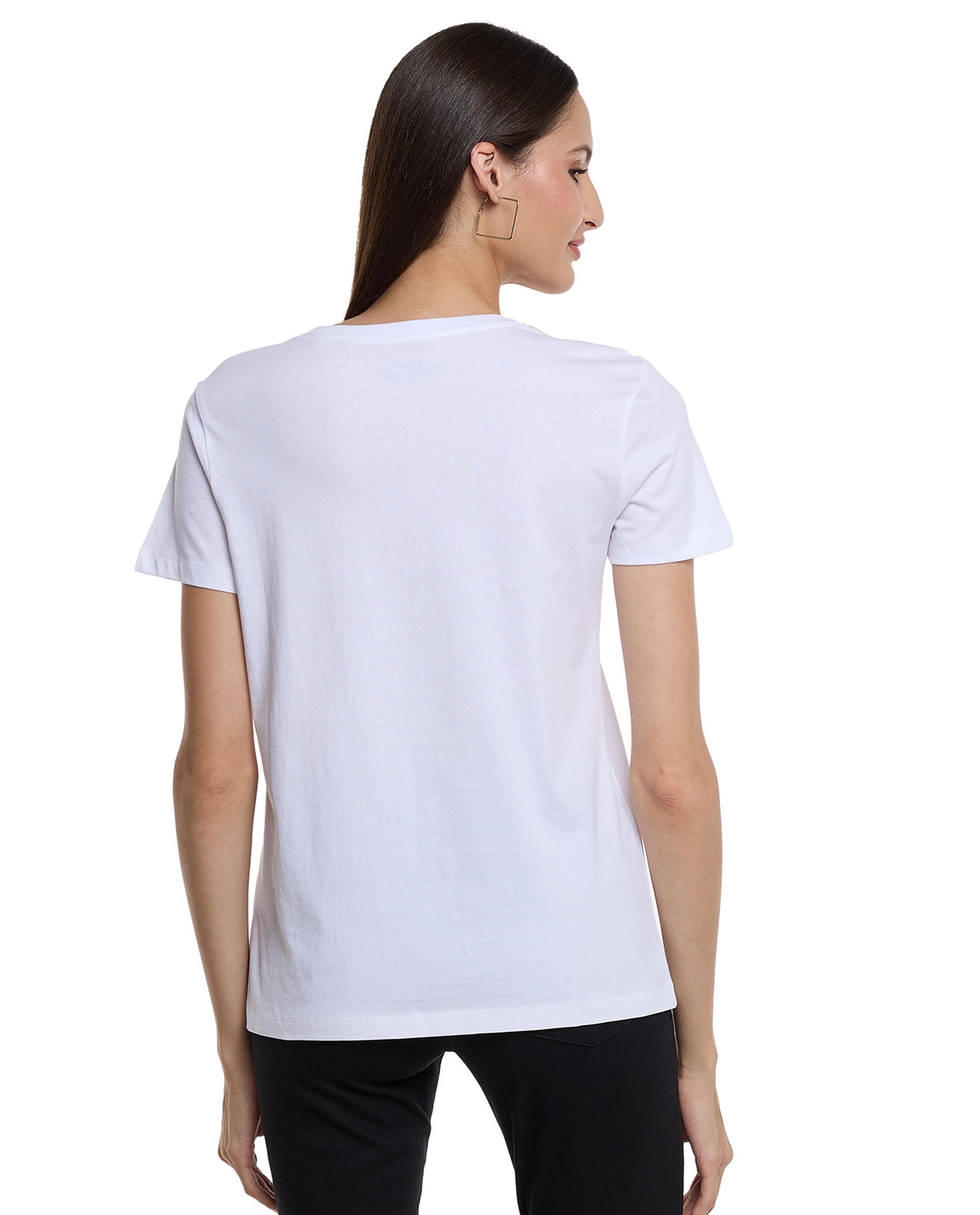 Graphic Print T-Shirt with Crew Neck and Short Sleeves