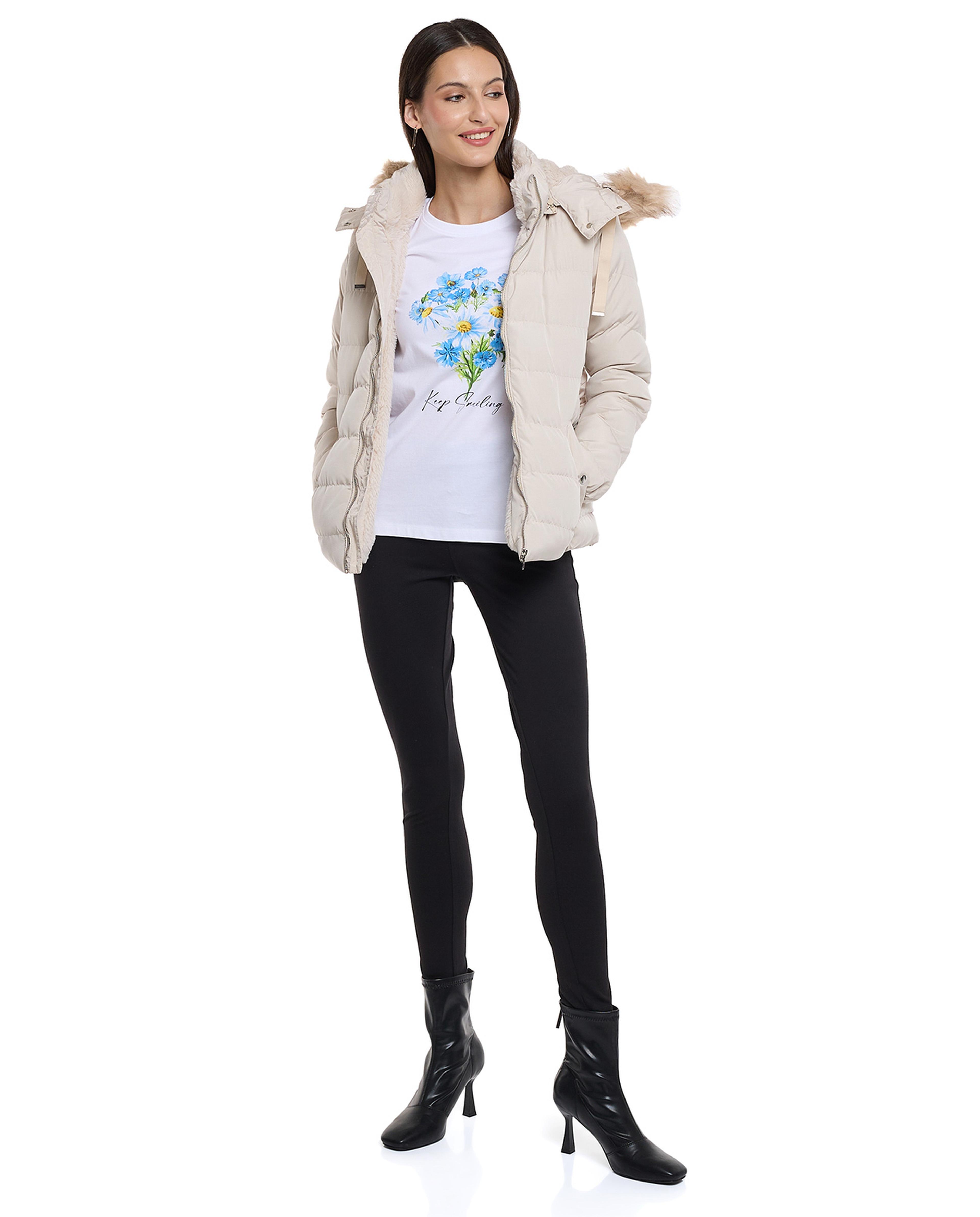 Graphic Print T-Shirt with Crew Neck and Short Sleeves