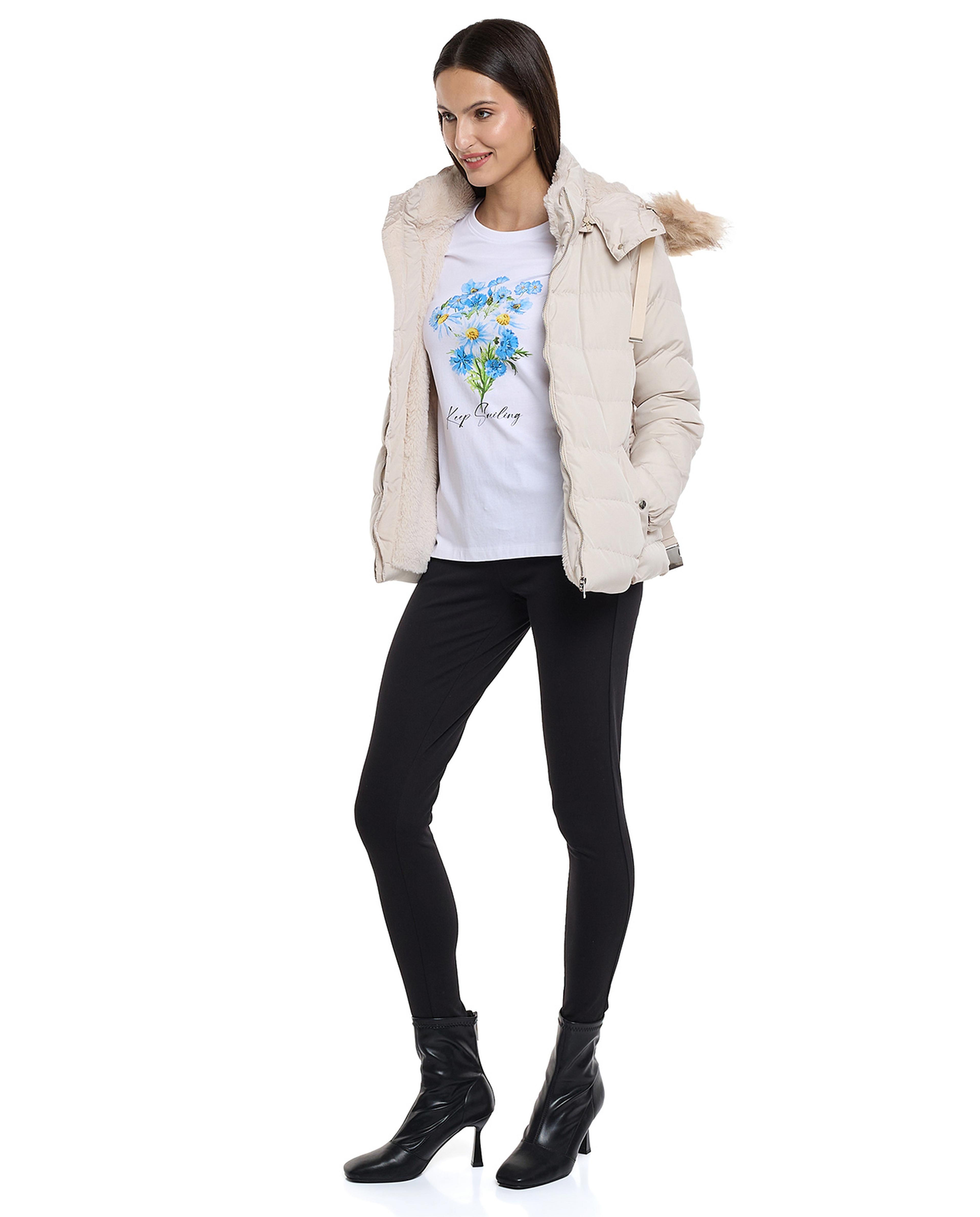 Solid Skinny Fit Pants with Elastic Waist