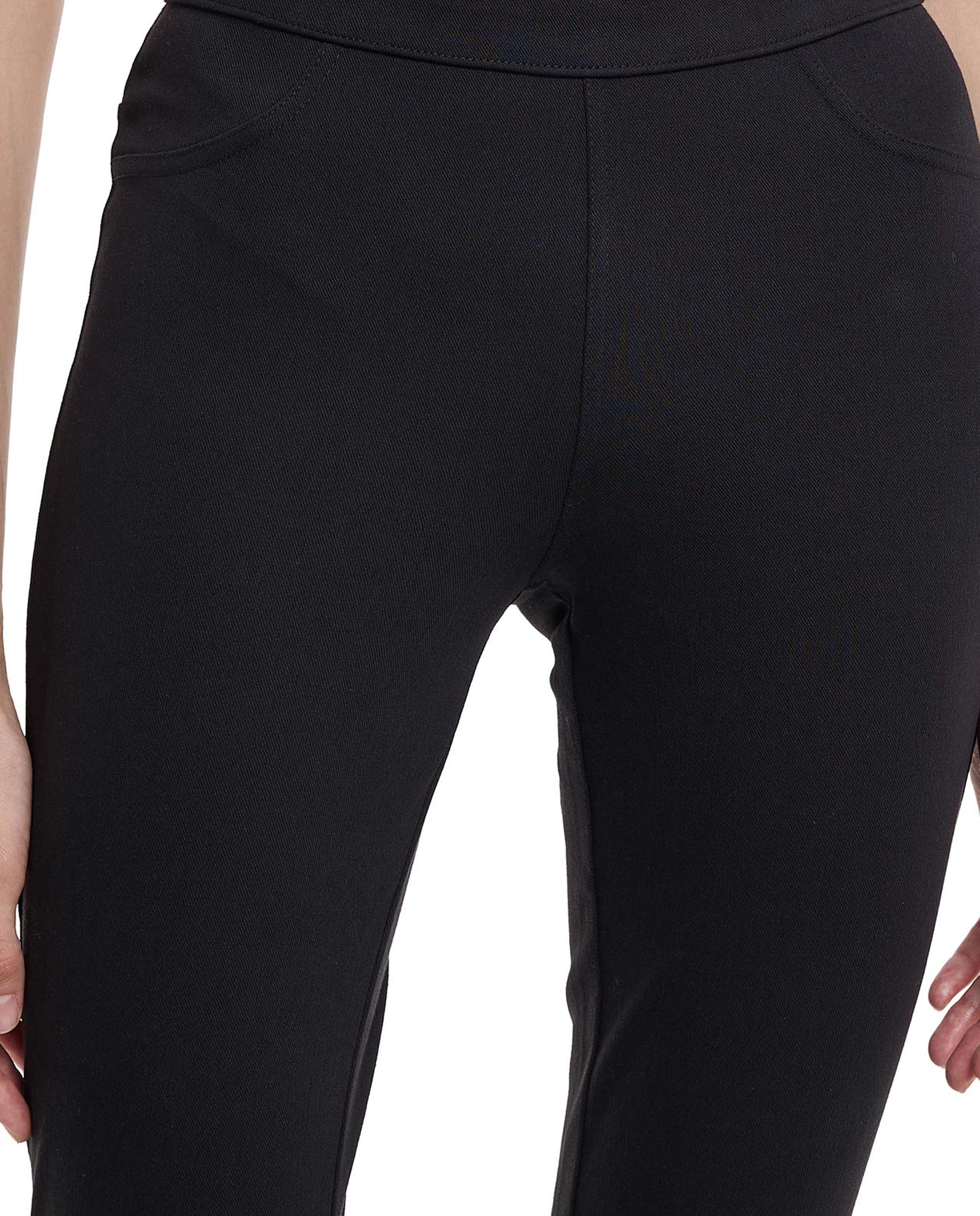 Solid Skinny Fit Pants with Elastic Waist