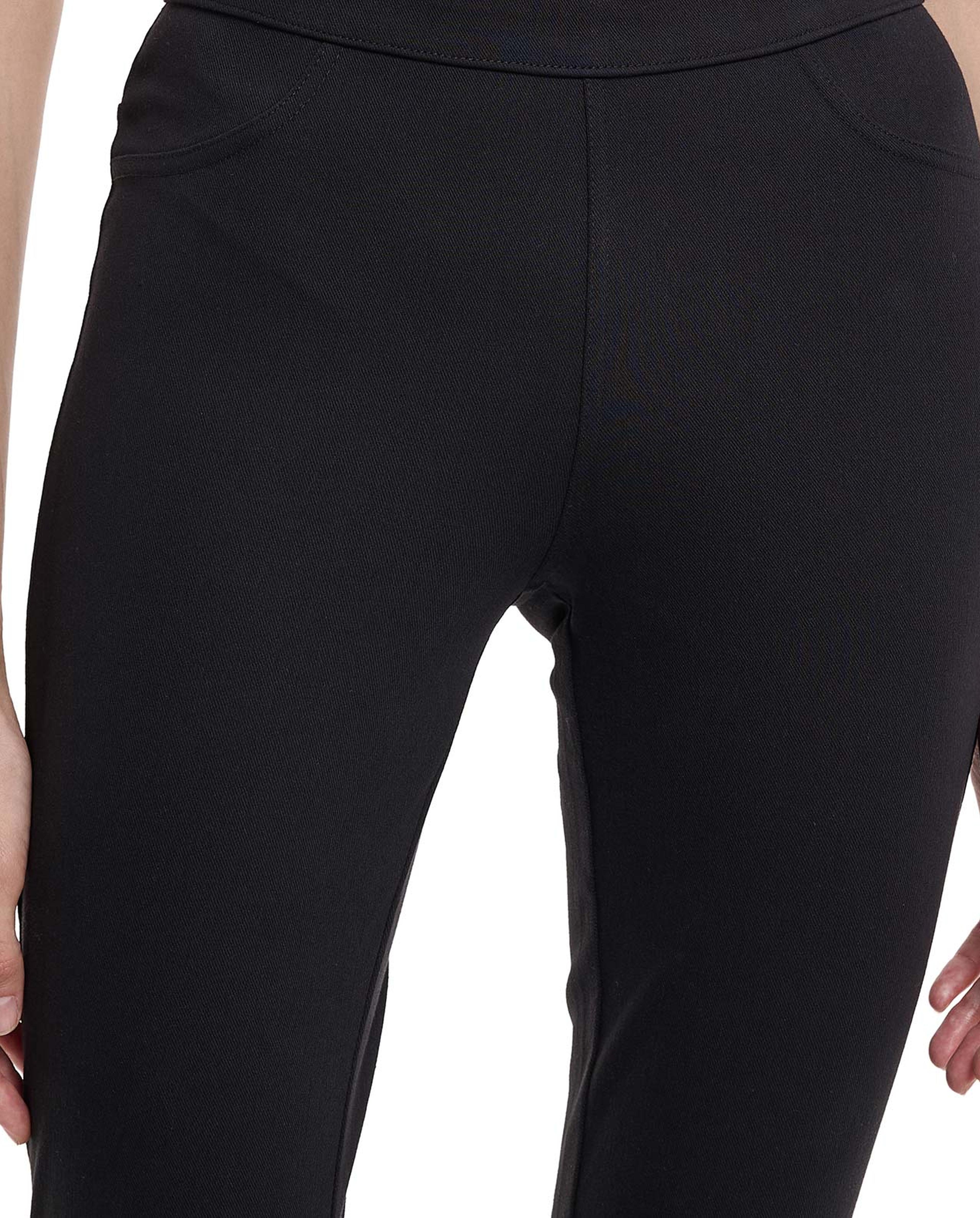 Solid Skinny Fit Pants with Elastic Waist
