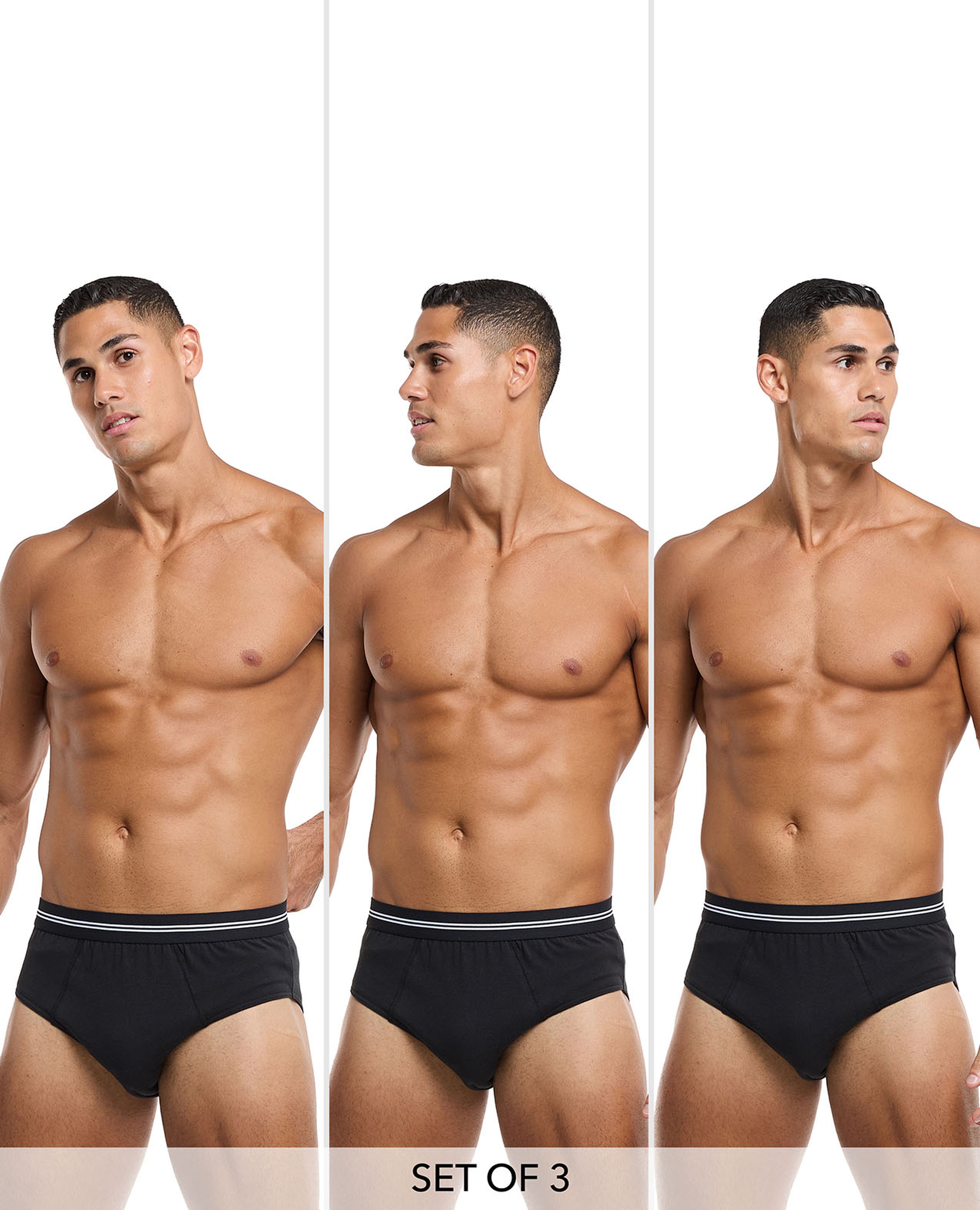طقم سروال داخلي سادة - 3 قطع