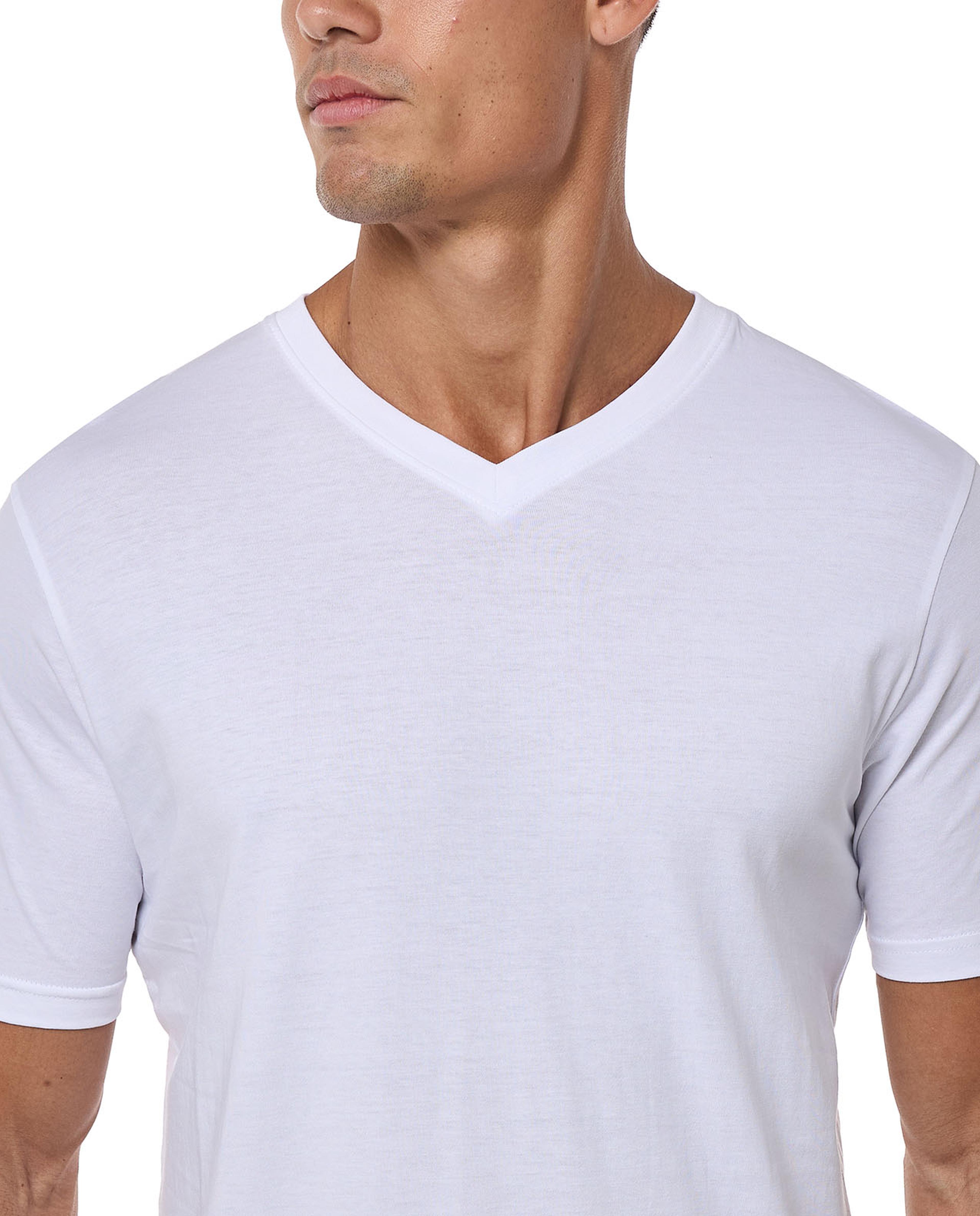 Solid T-Shirt With V-Neck And Short Sleeves