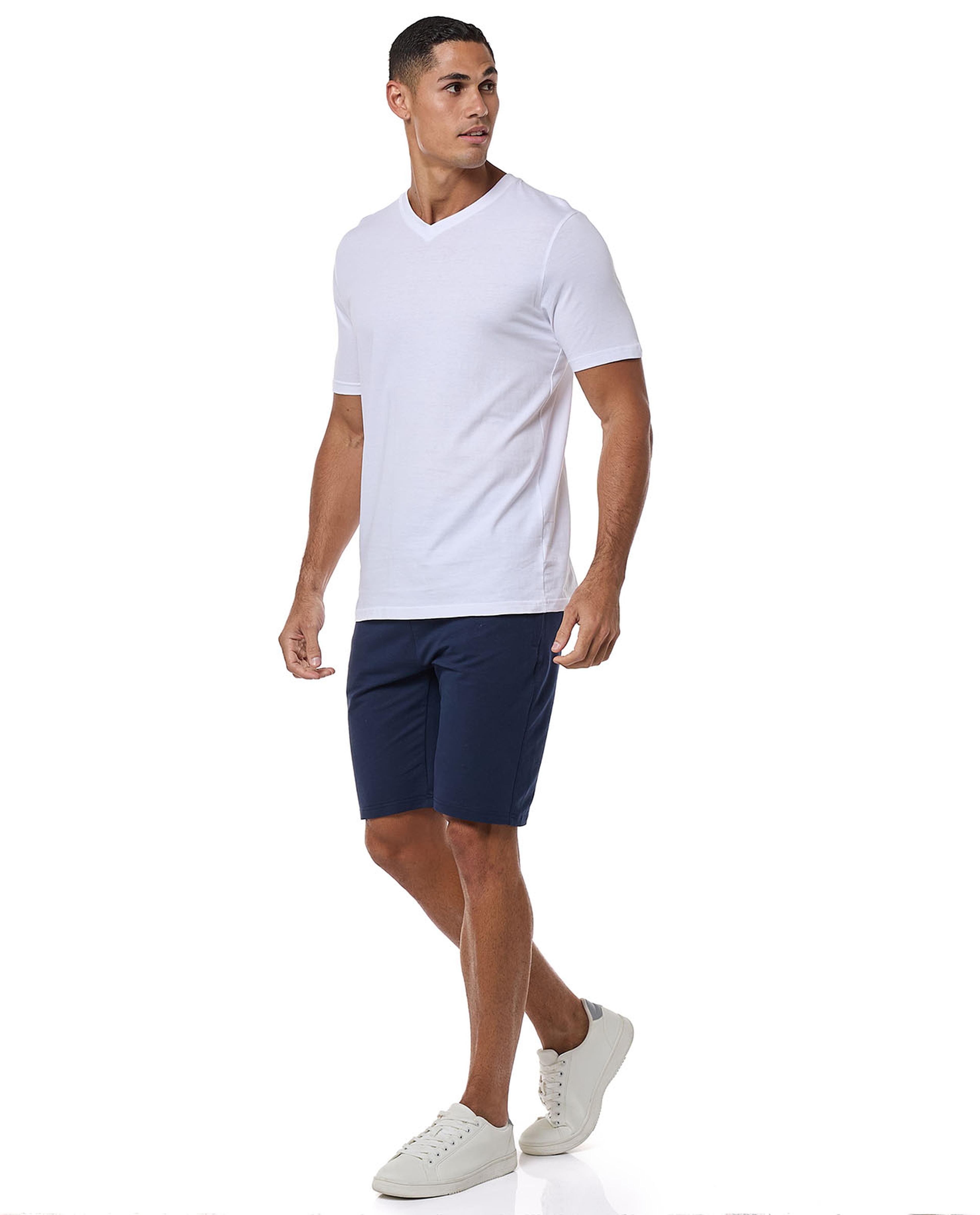 Solid T-Shirt With V-Neck And Short Sleeves