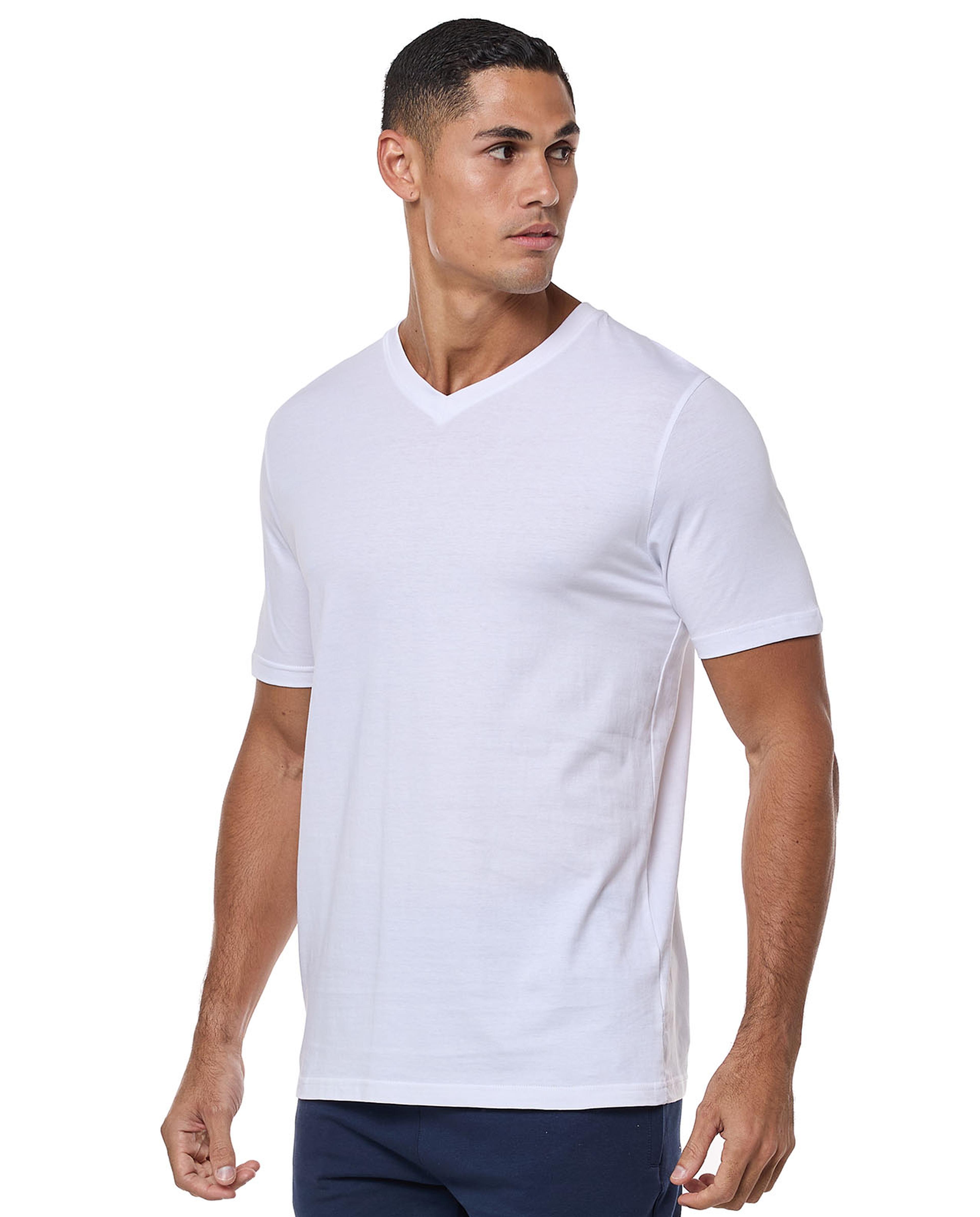 Solid T-Shirt With V-Neck And Short Sleeves