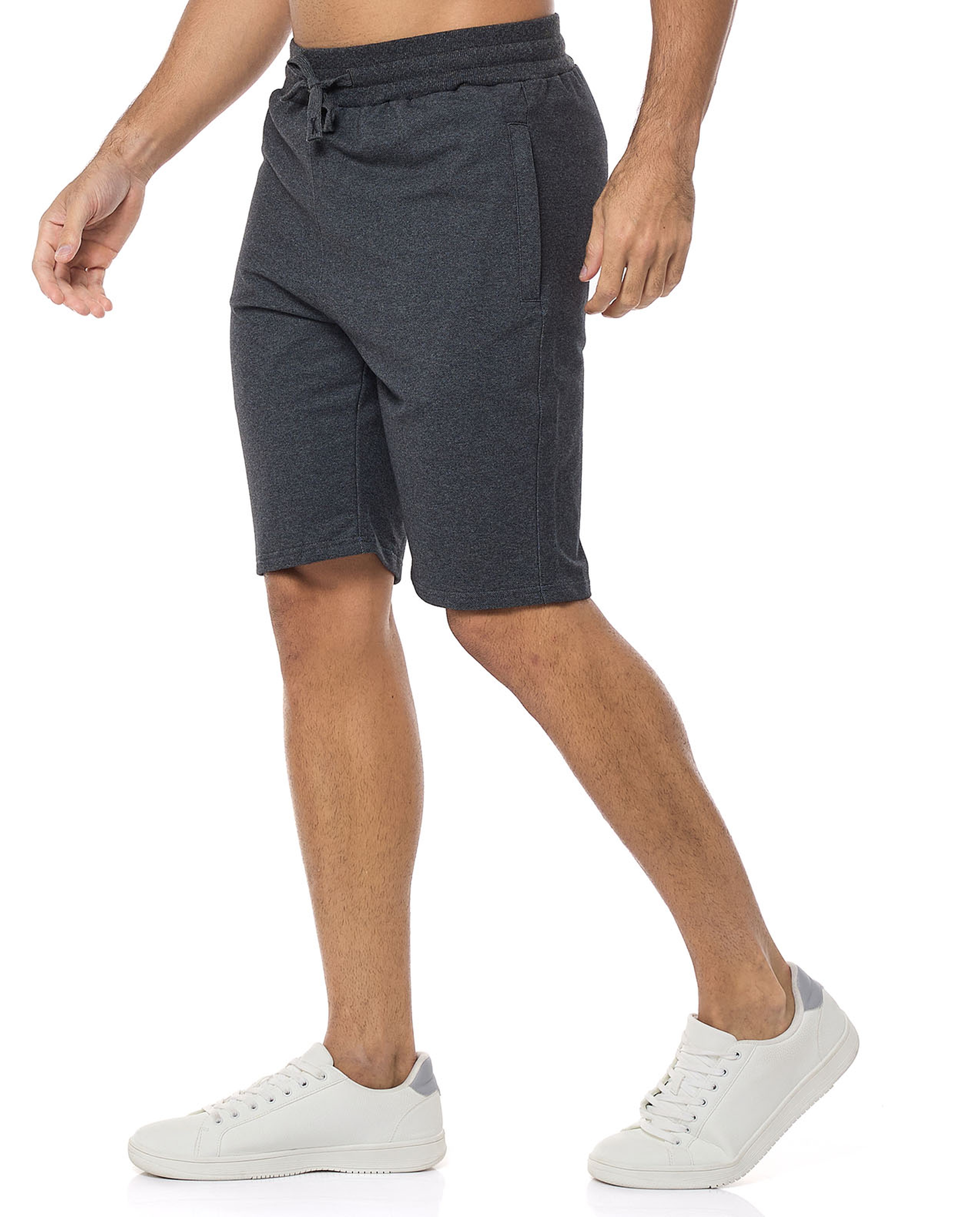 Textured Sweatshorts with Drawstring Waist