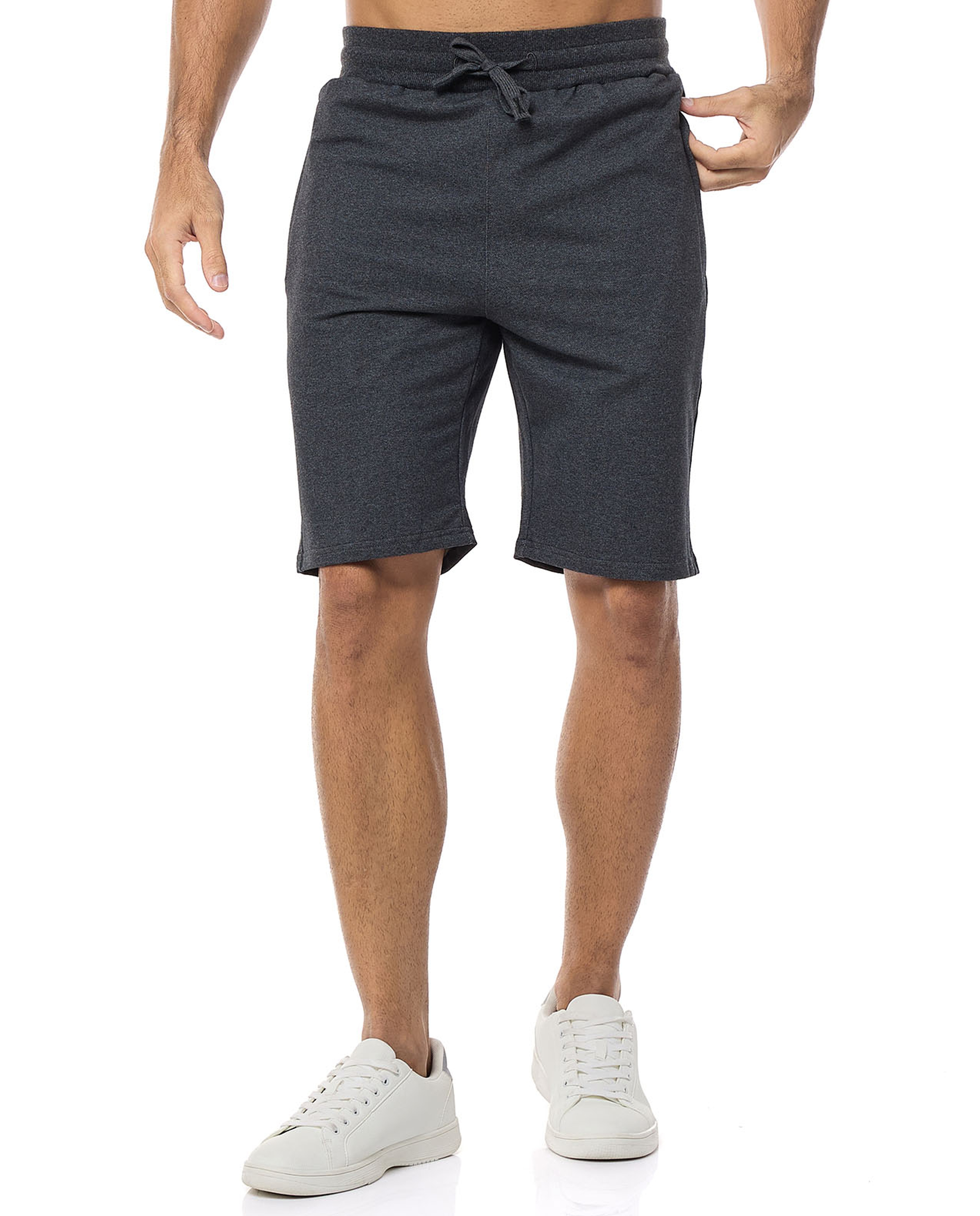 Textured Sweatshorts with Drawstring Waist