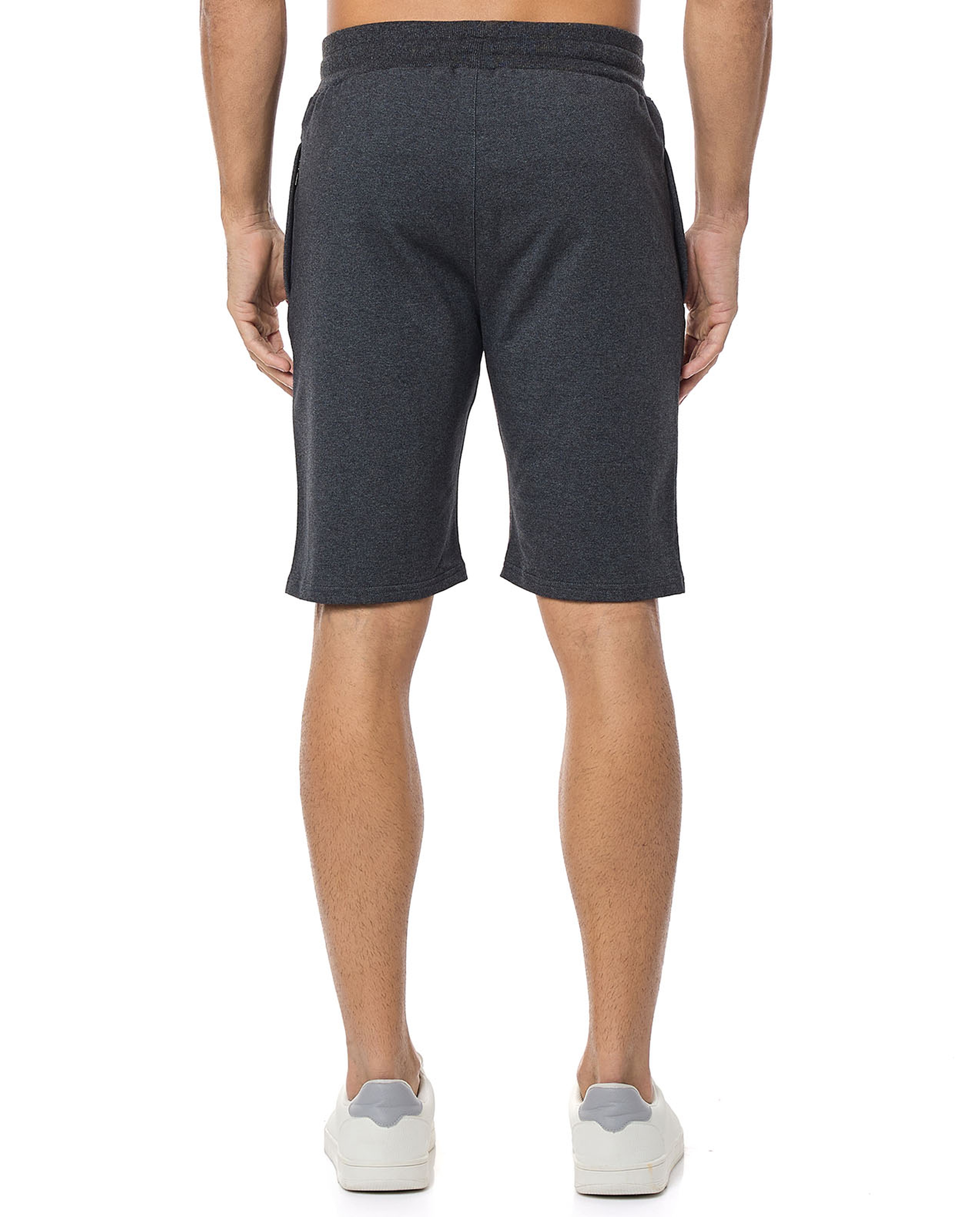 Textured Sweatshorts with Drawstring Waist