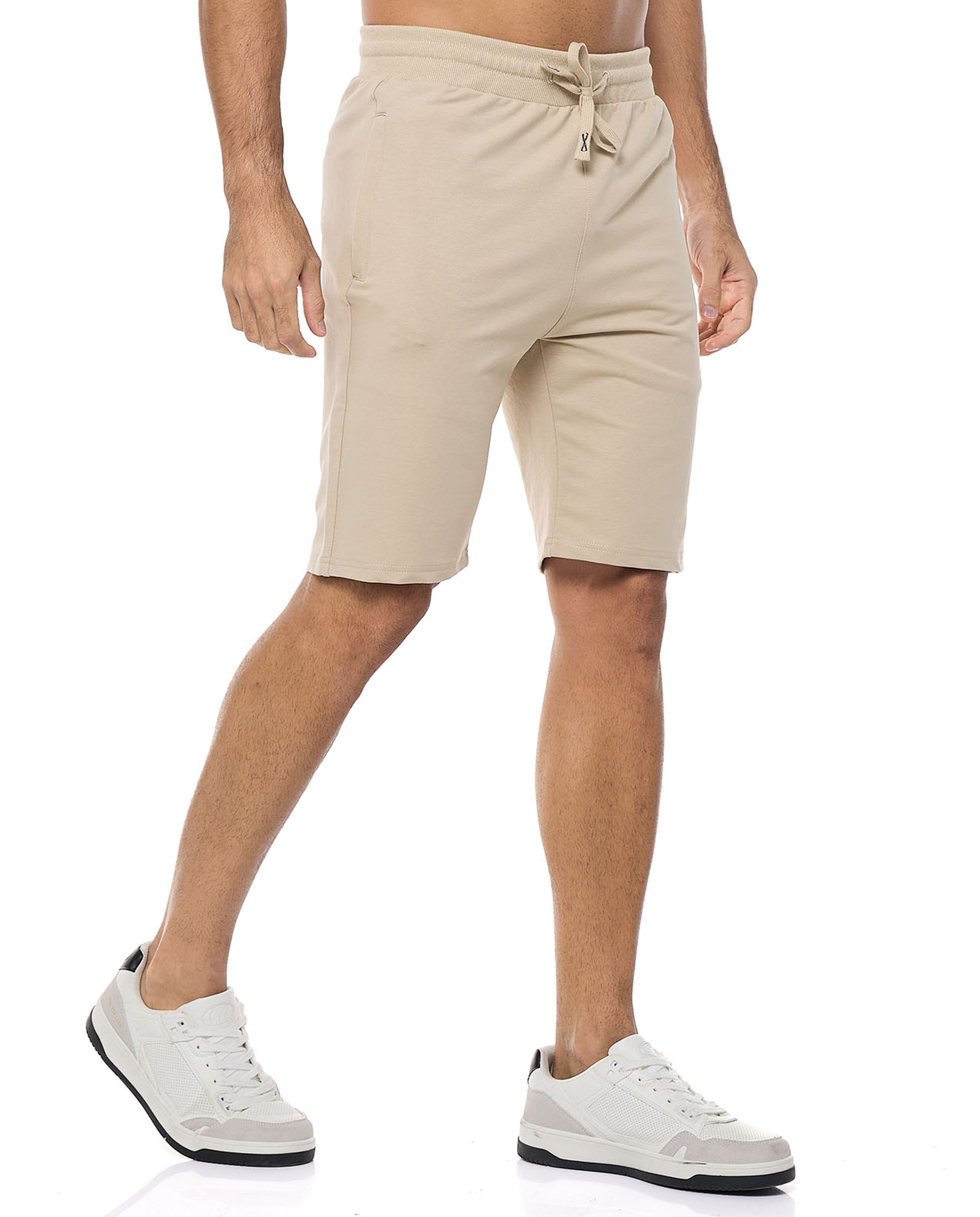 Textured Sweatshorts with Drawstring Waist