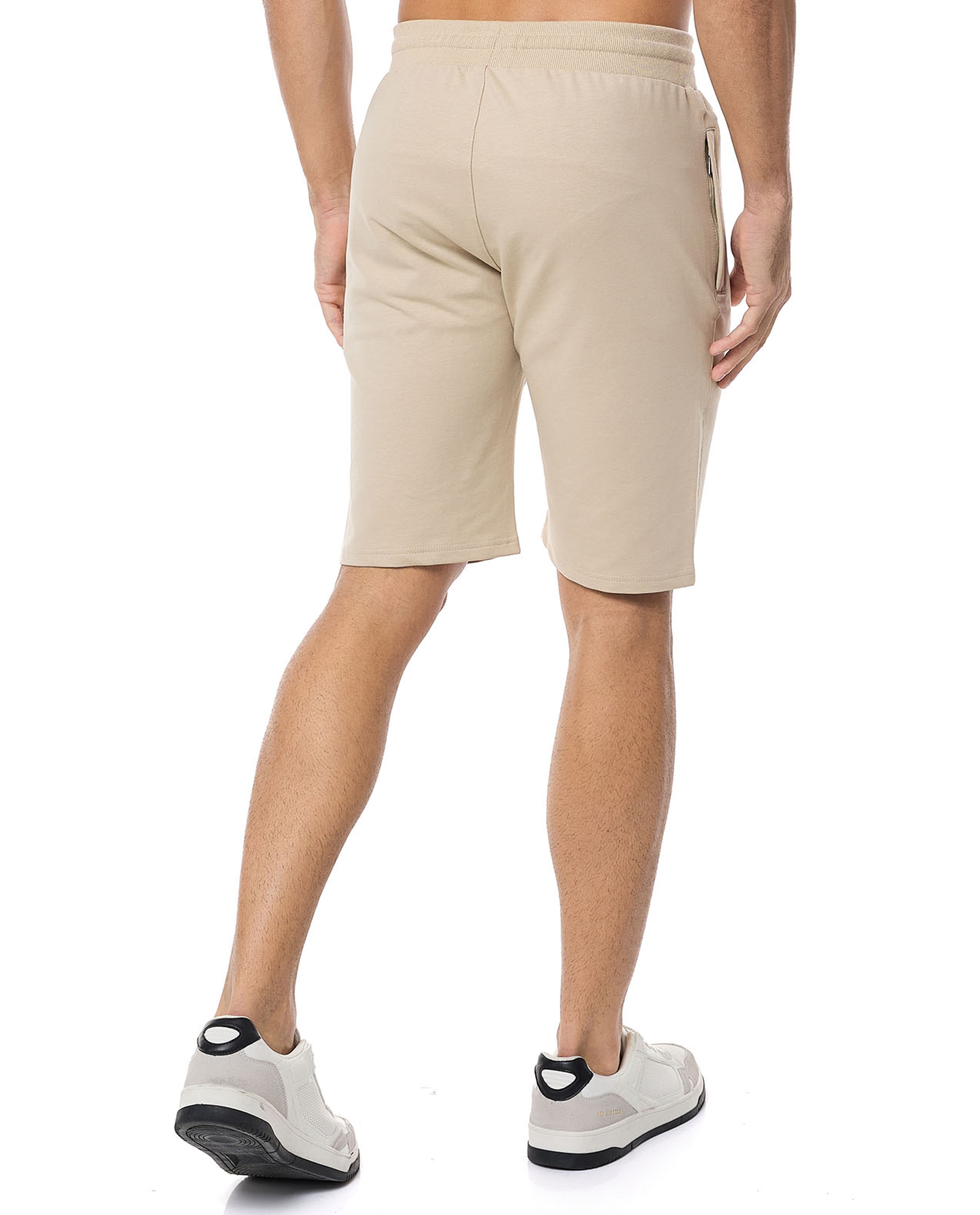 Textured Sweatshorts with Drawstring Waist