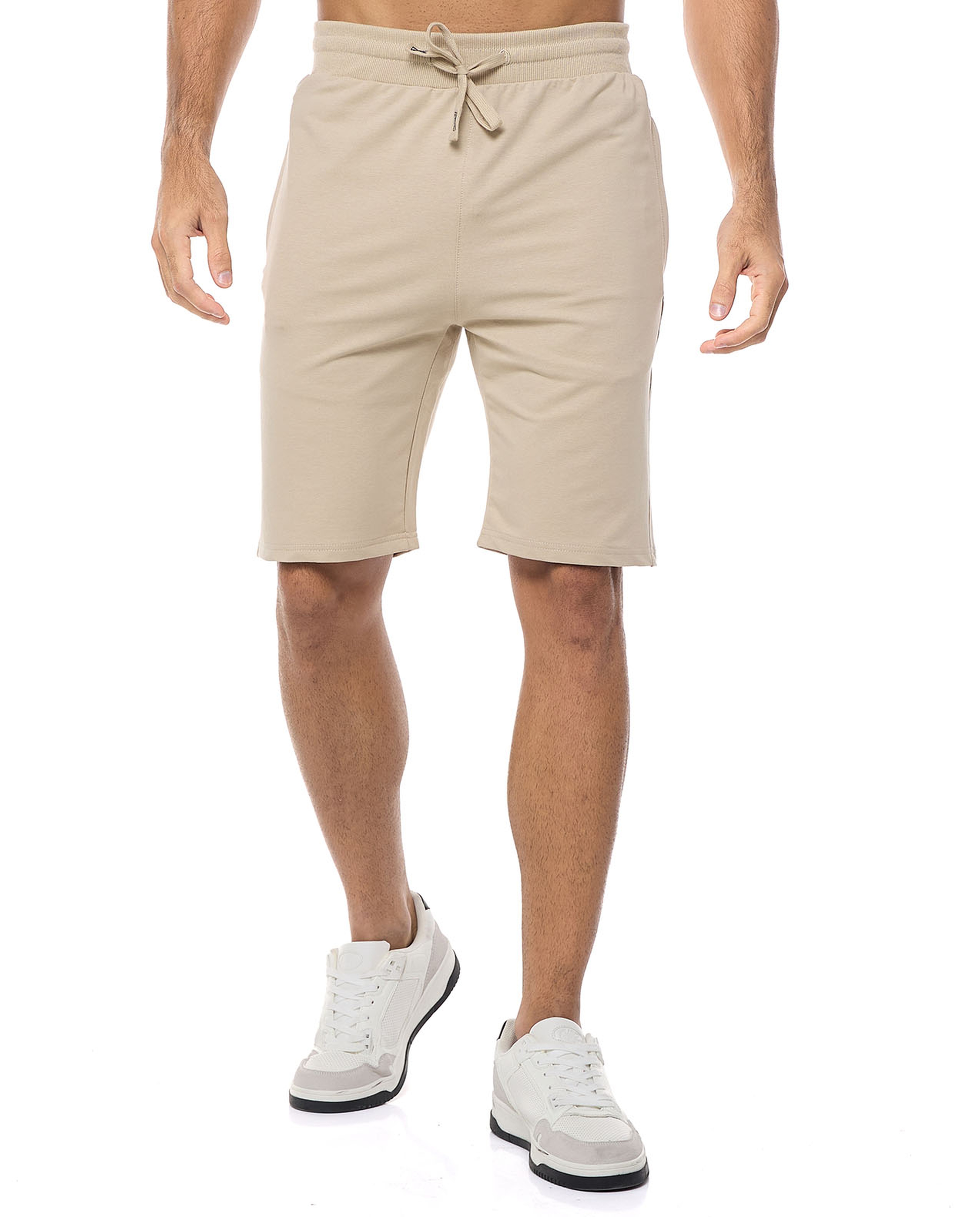 Textured Sweatshorts with Drawstring Waist