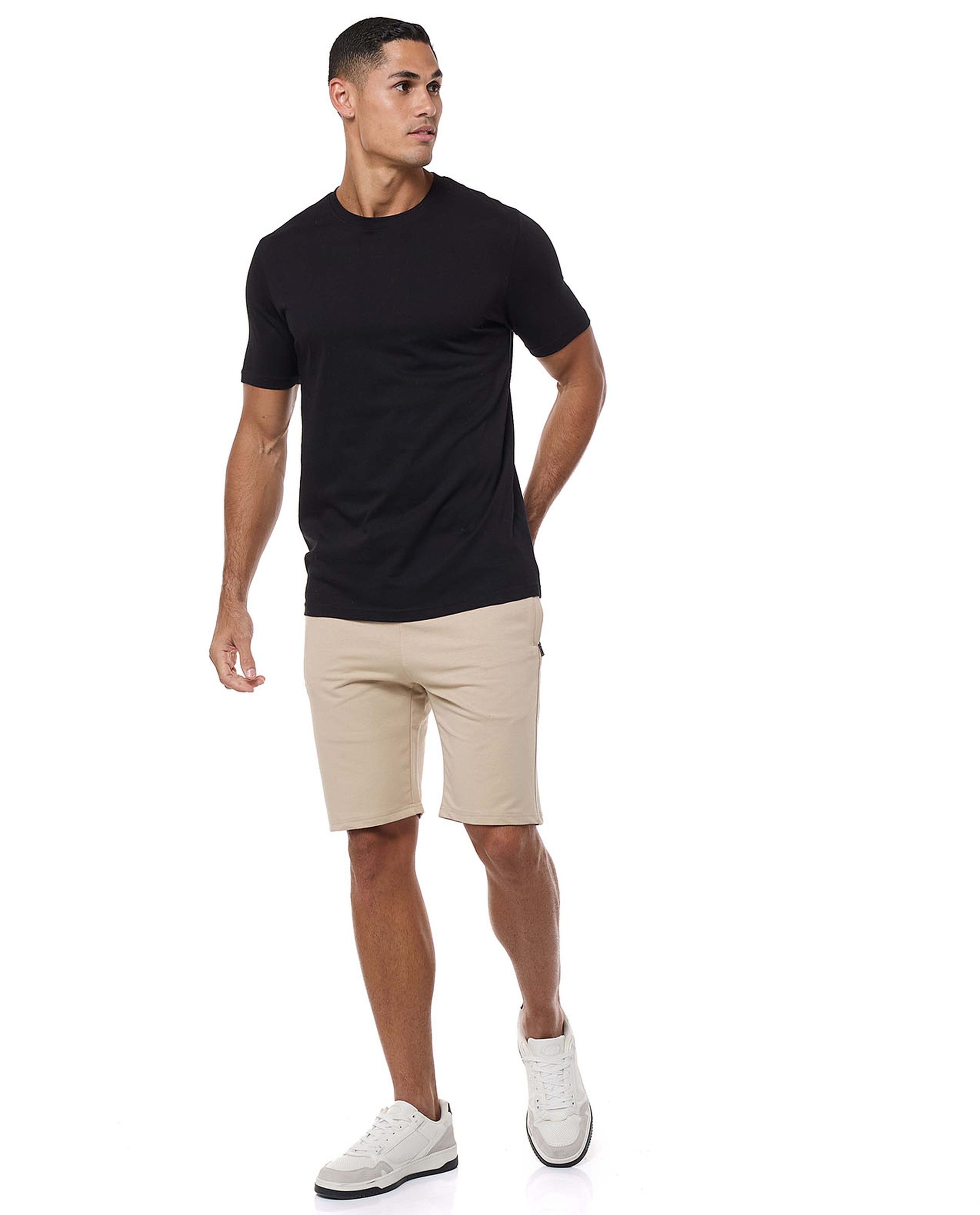 Textured Sweatshorts with Drawstring Waist