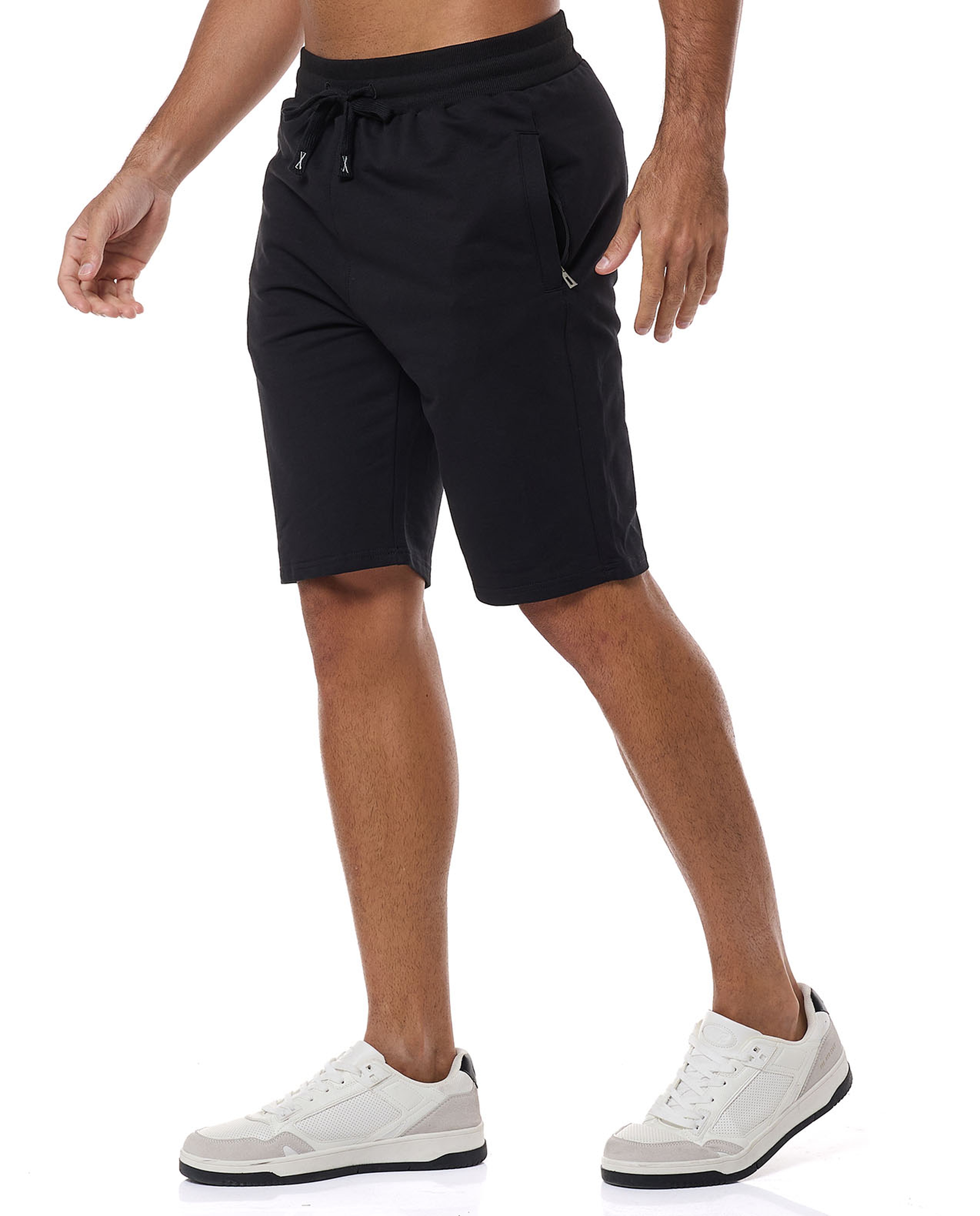 Textured Sweatshorts with Drawstring Waist