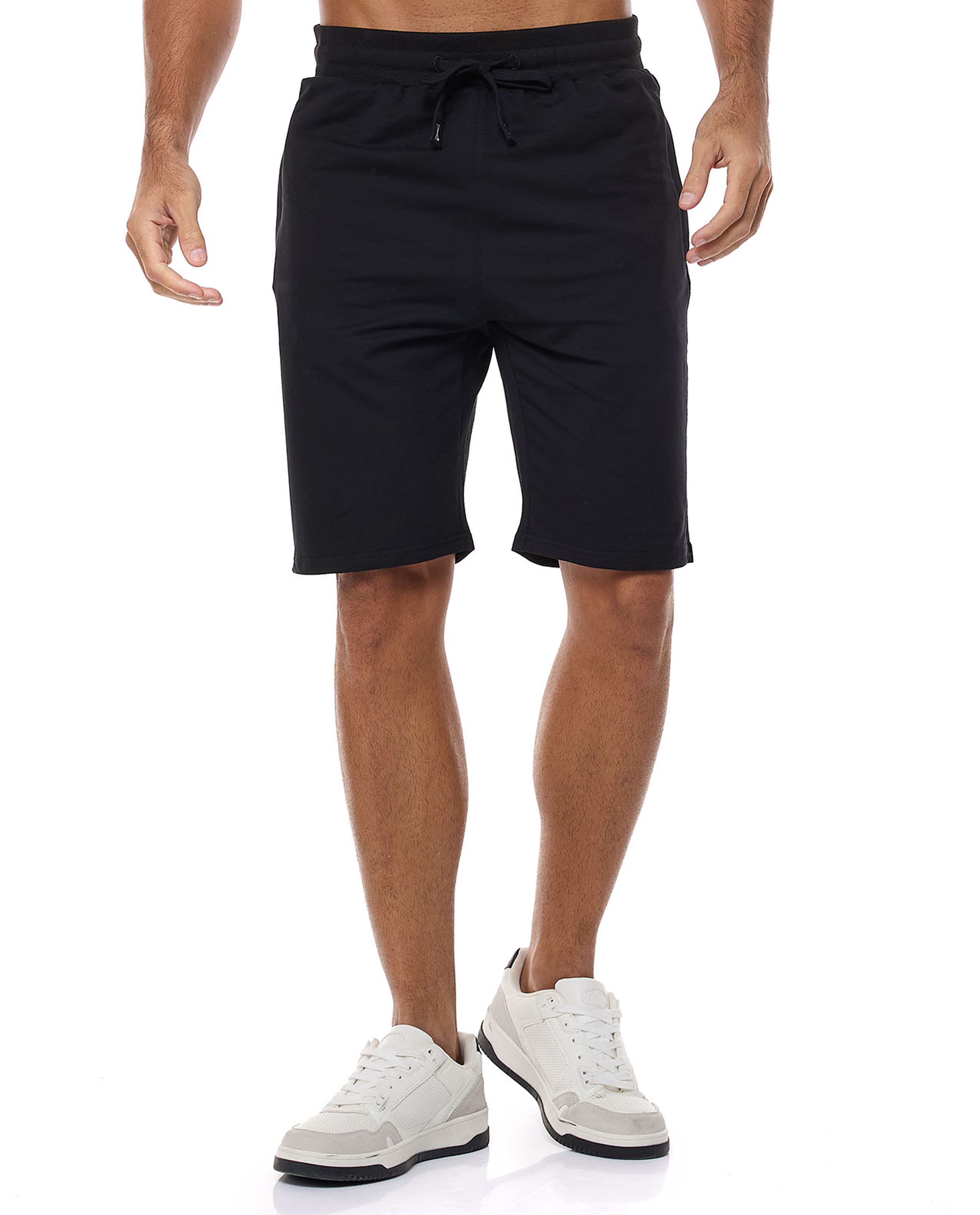 Textured Sweatshorts with Drawstring Waist