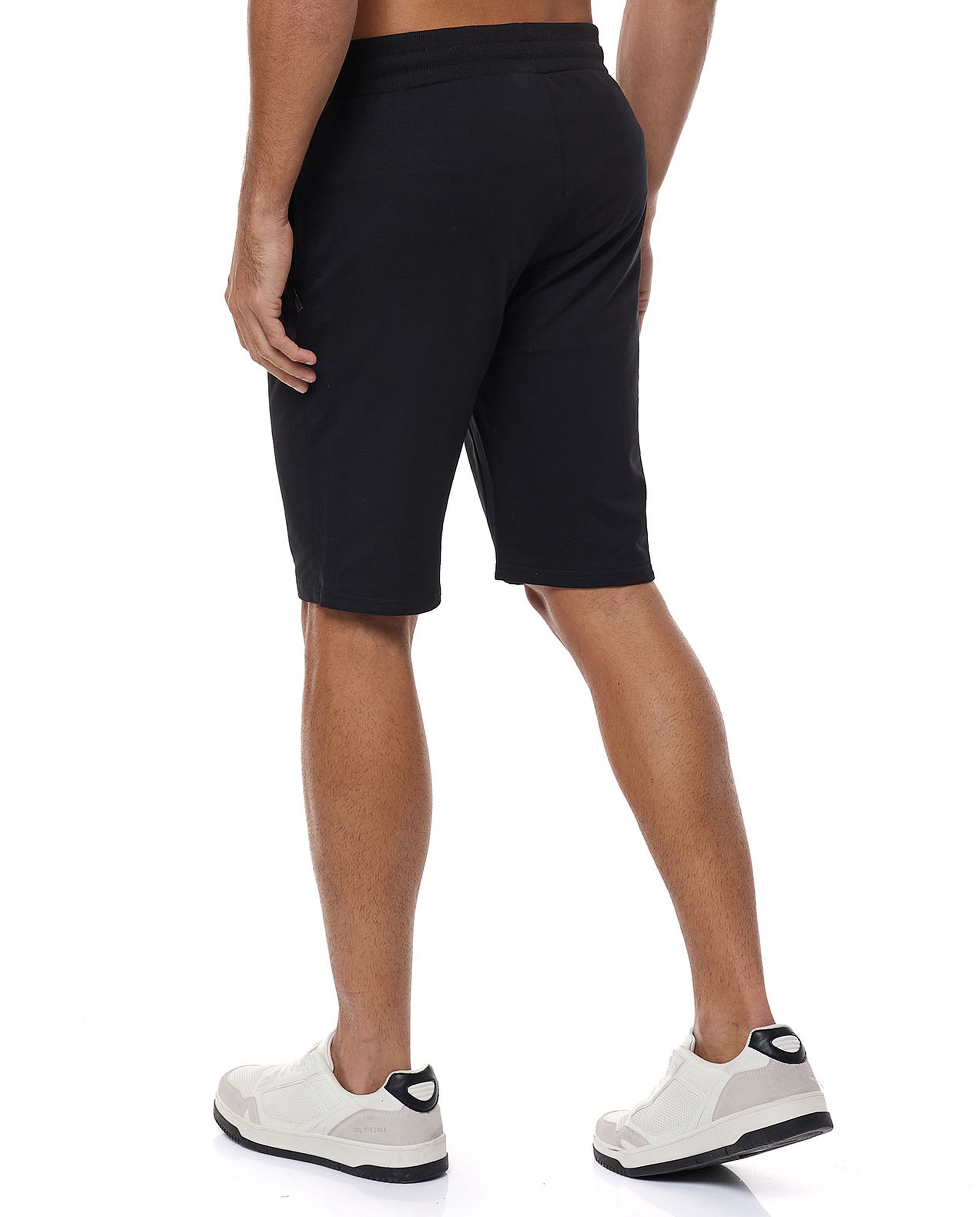 Textured Sweatshorts with Drawstring Waist