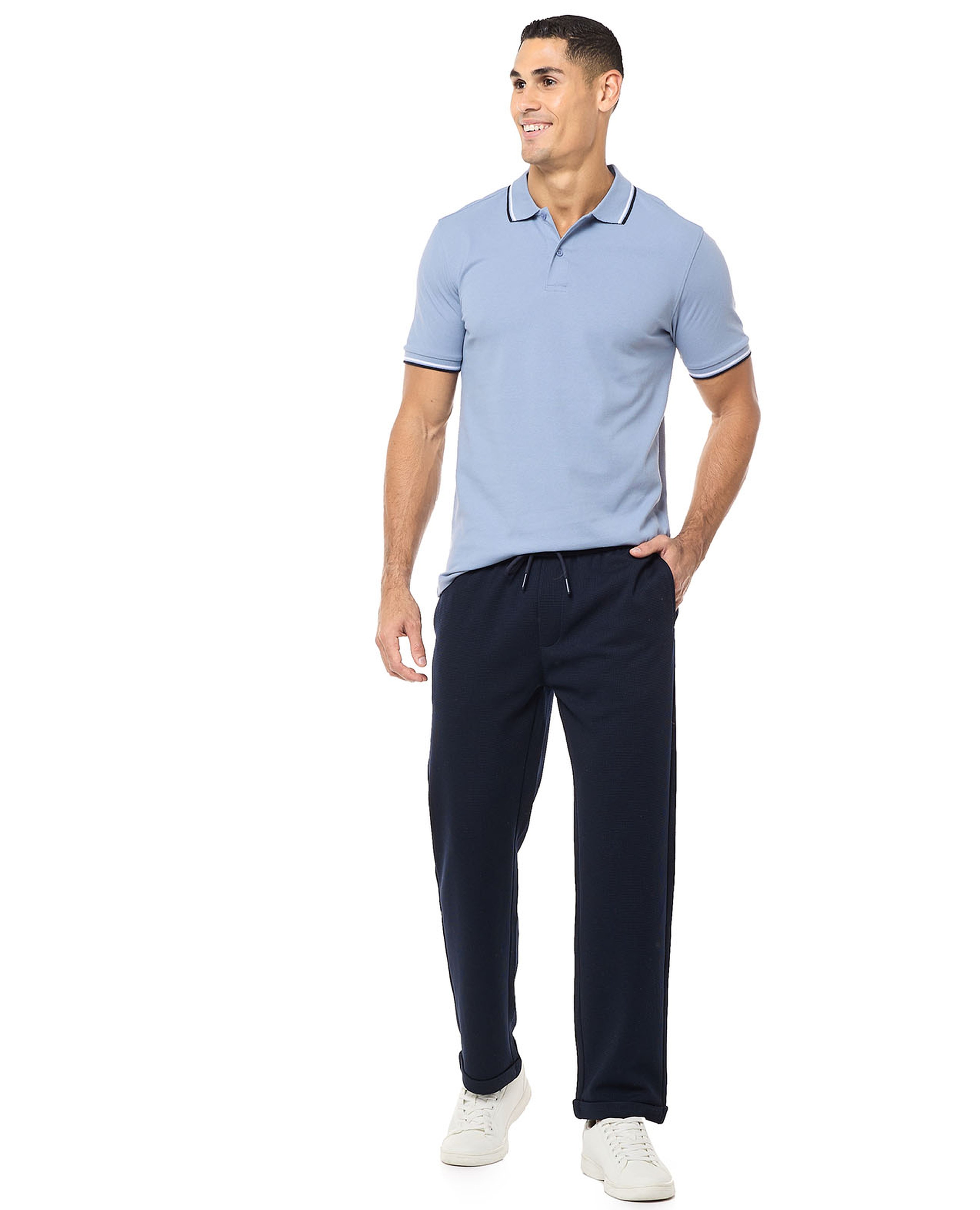 Solid Knit Pants with Drawstring Waist