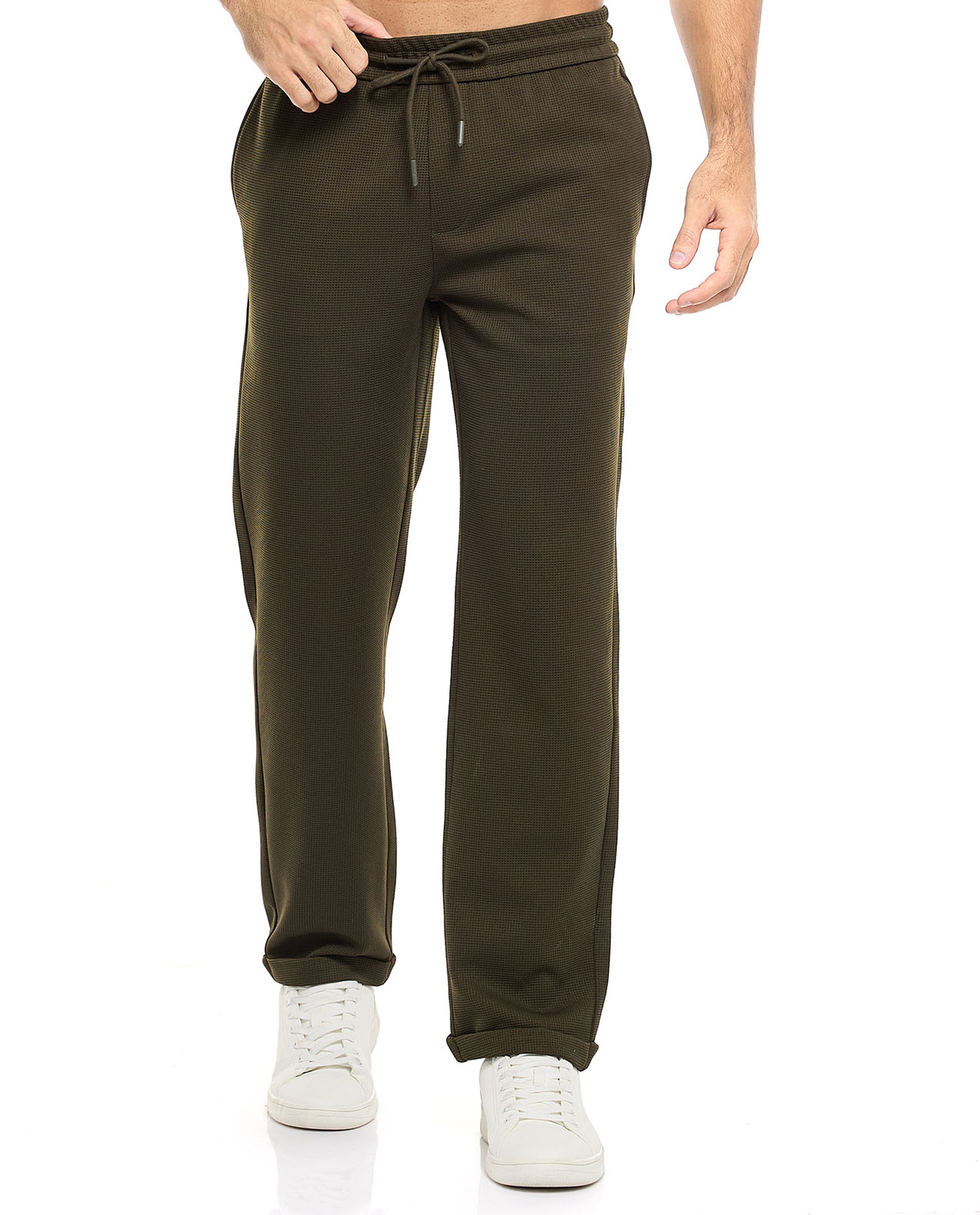 Solid Knit Pants with Drawstring Waist