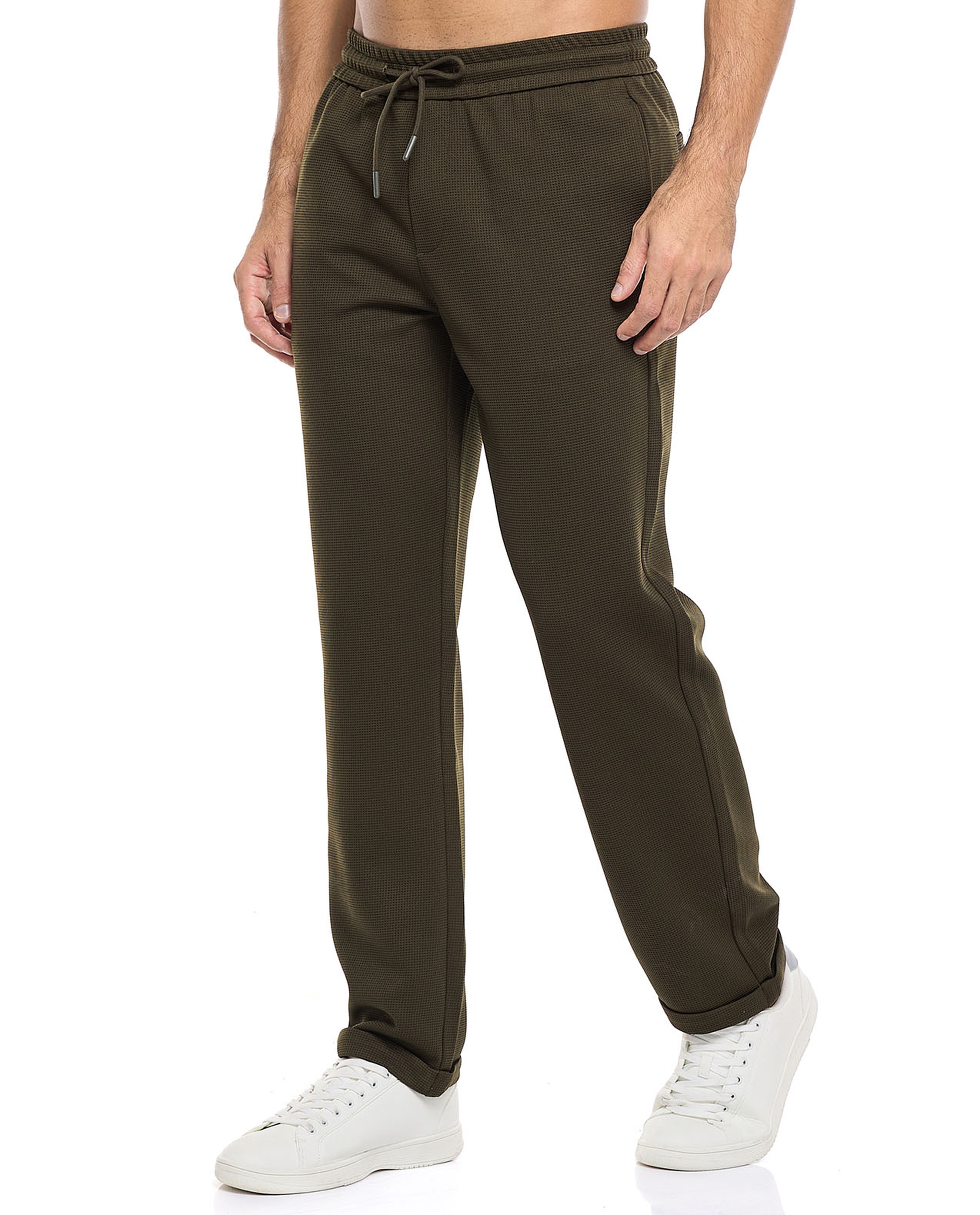 Solid Knit Pants with Drawstring Waist