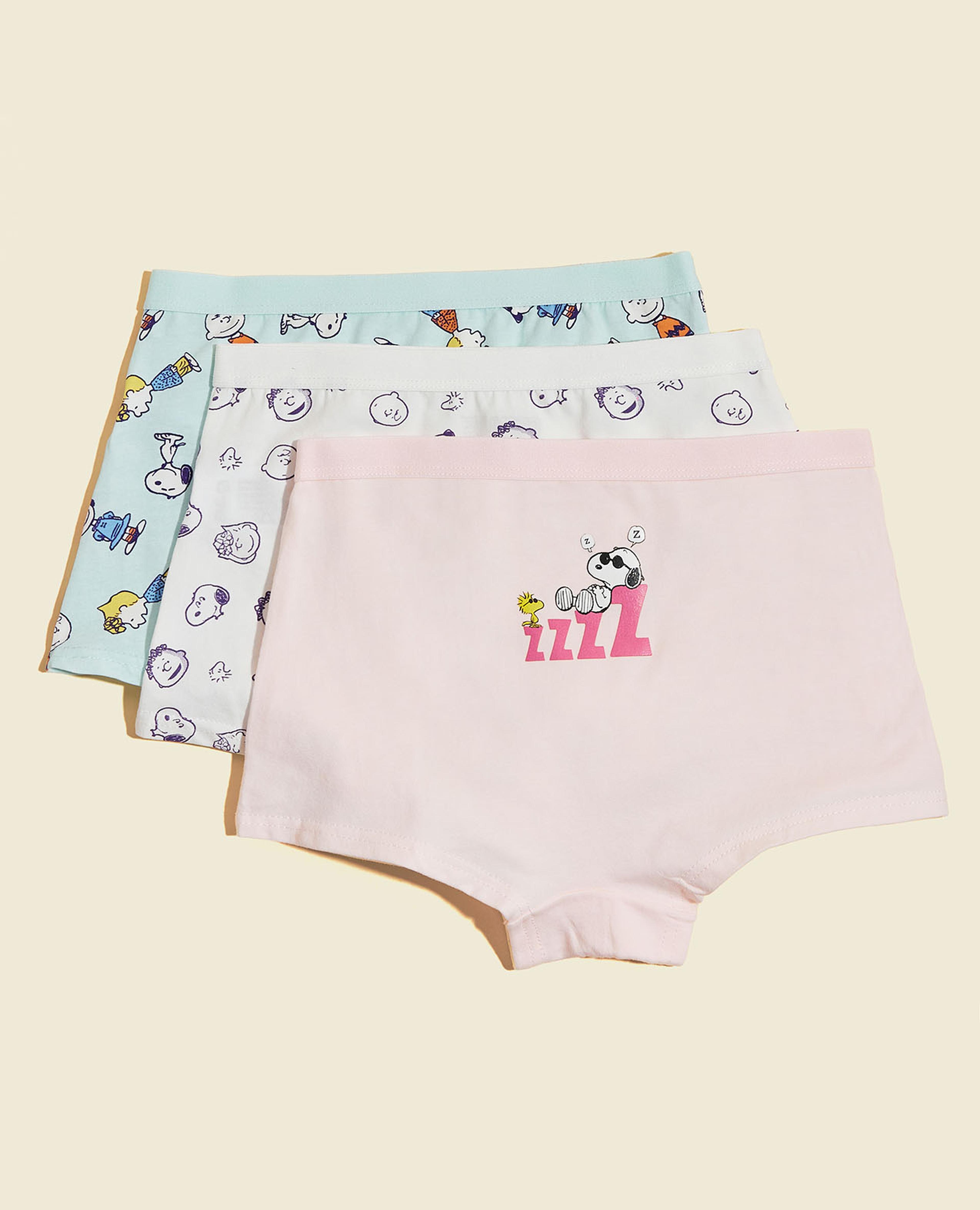 سروال داخلي كامل بطبعة سنوبي - 3 قطع