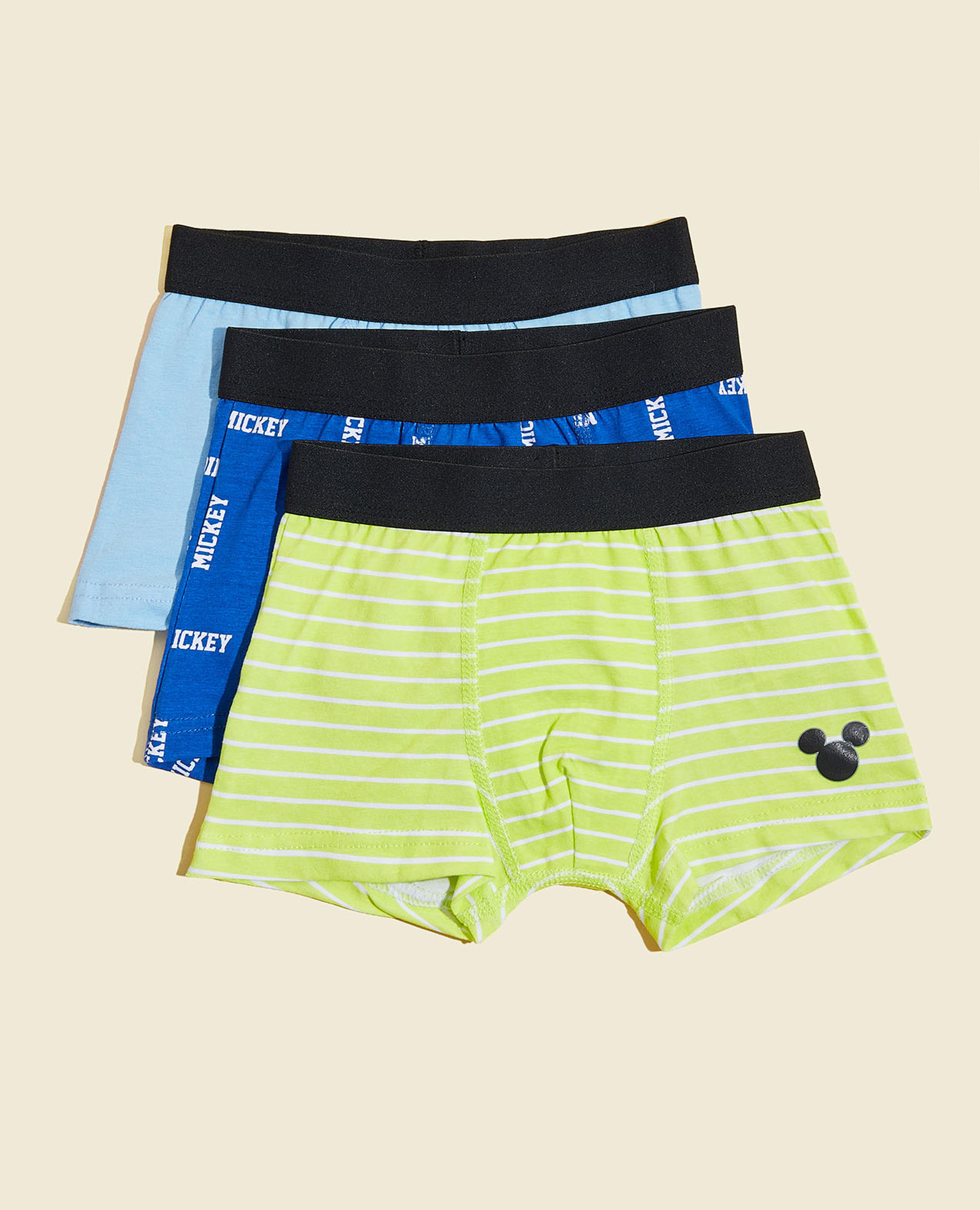 3 Pack Mickey Mouse Print Boxer Briefs