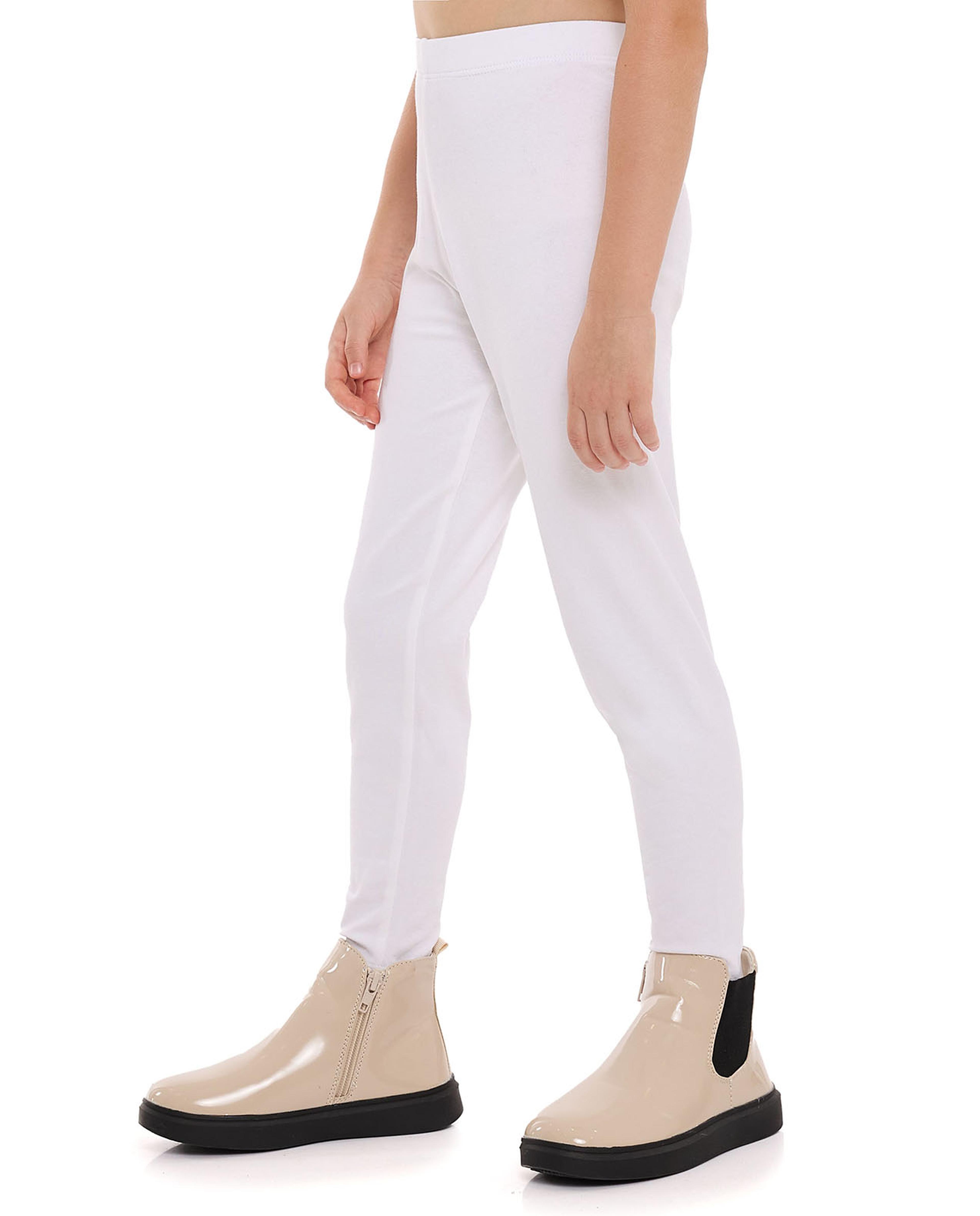 Solid Leggings with Elastic Waist