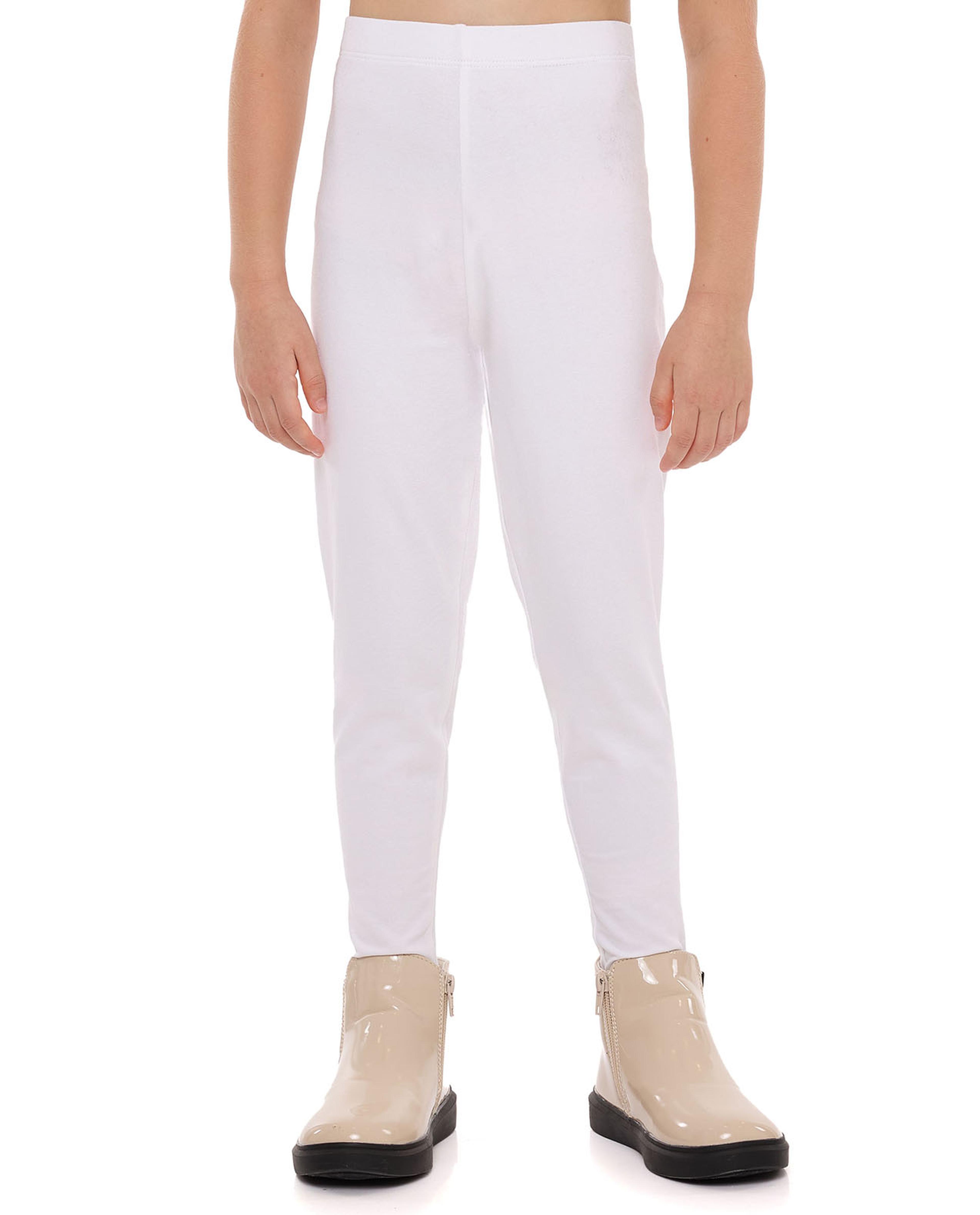 Solid Leggings with Elastic Waist