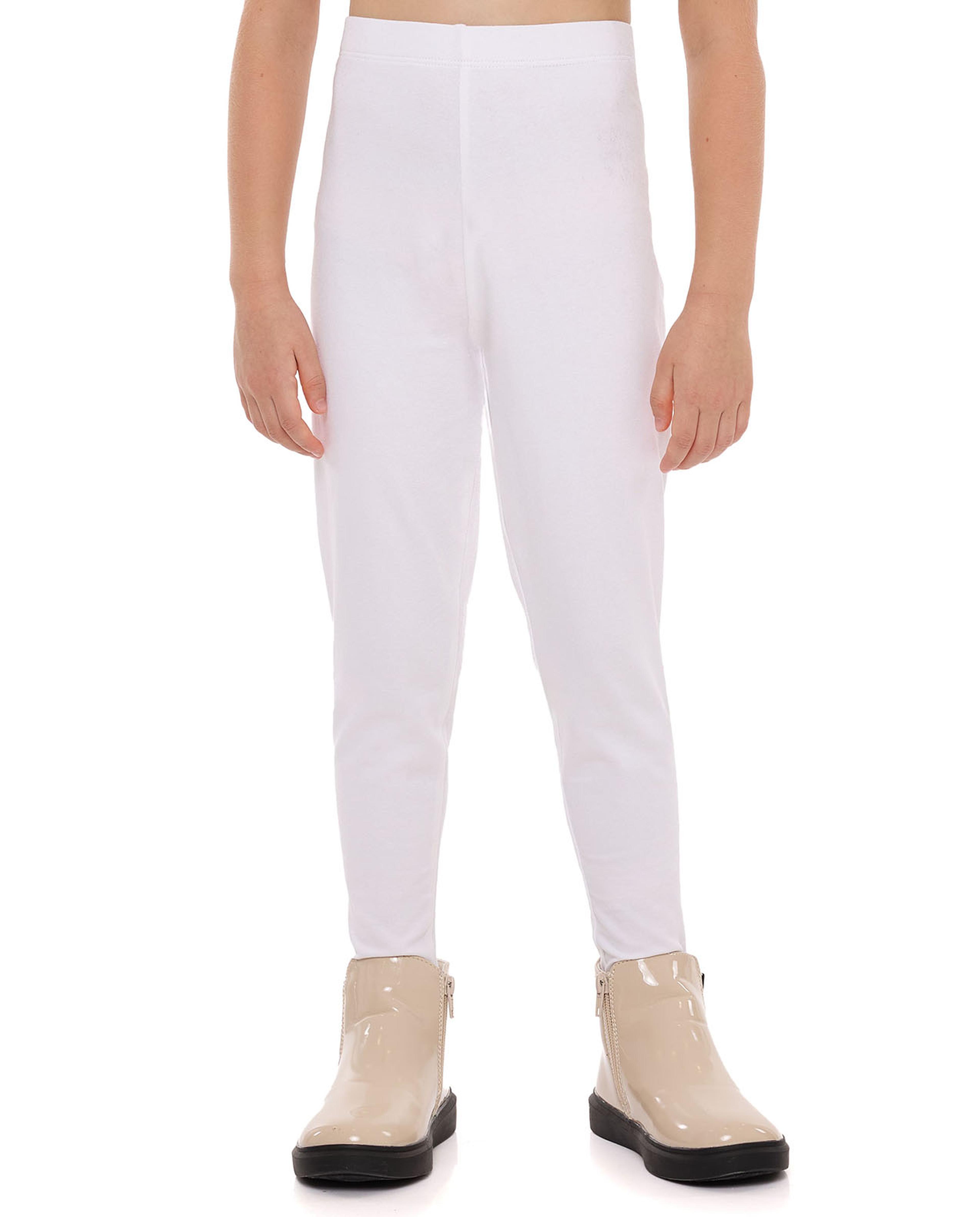 Solid Leggings with Elastic Waist