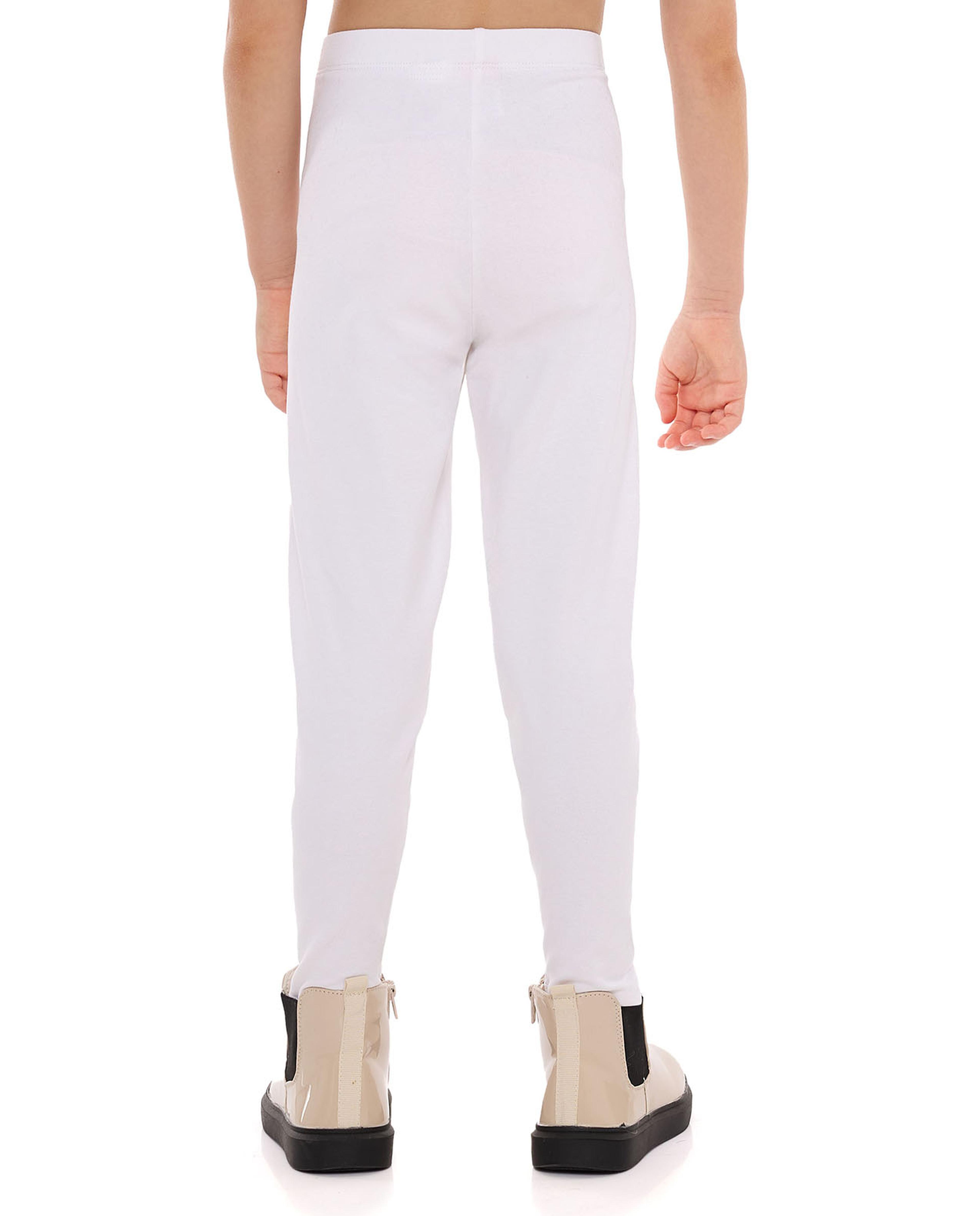 Solid Leggings with Elastic Waist