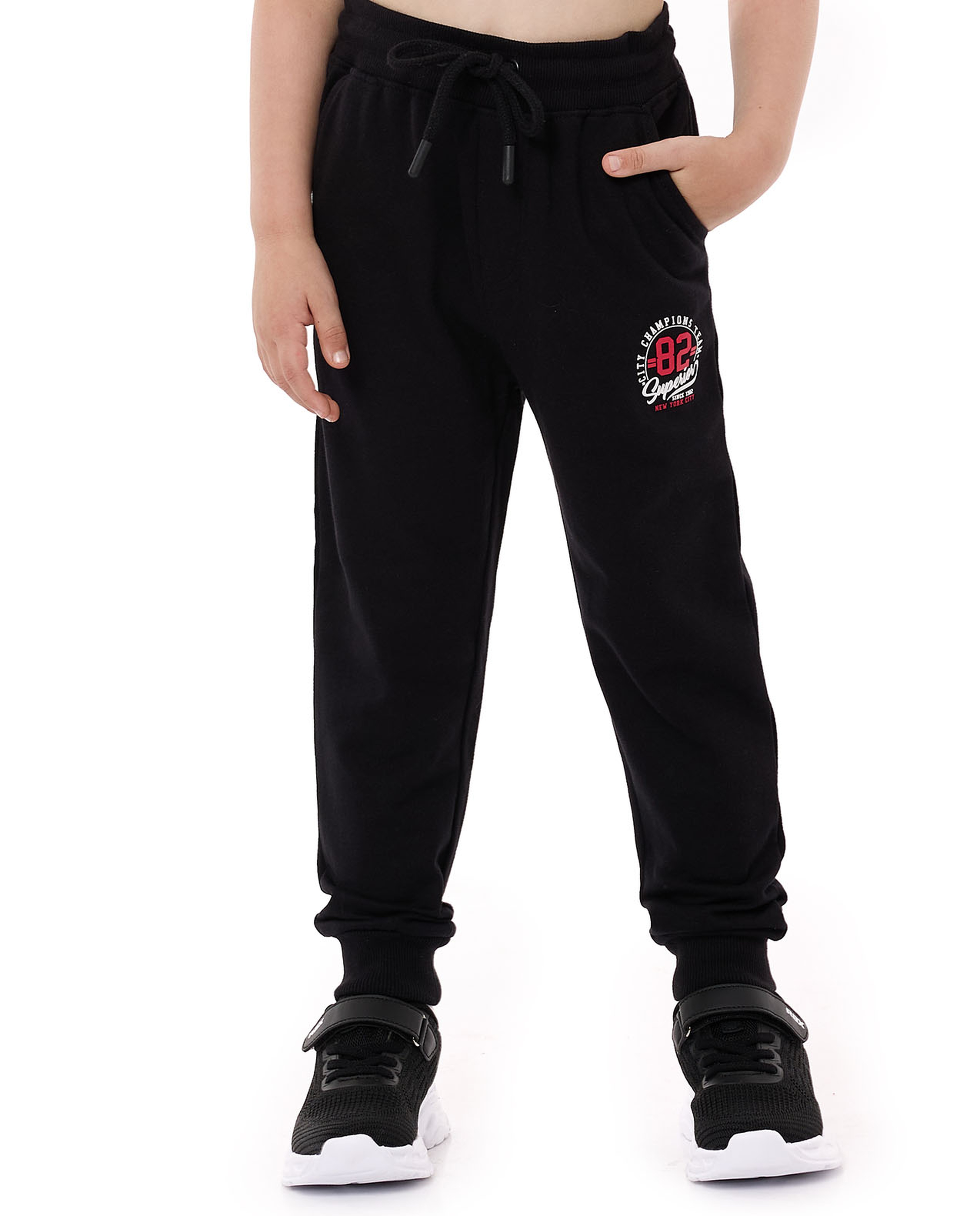 Print Detail Joggers with Drawstring Waist